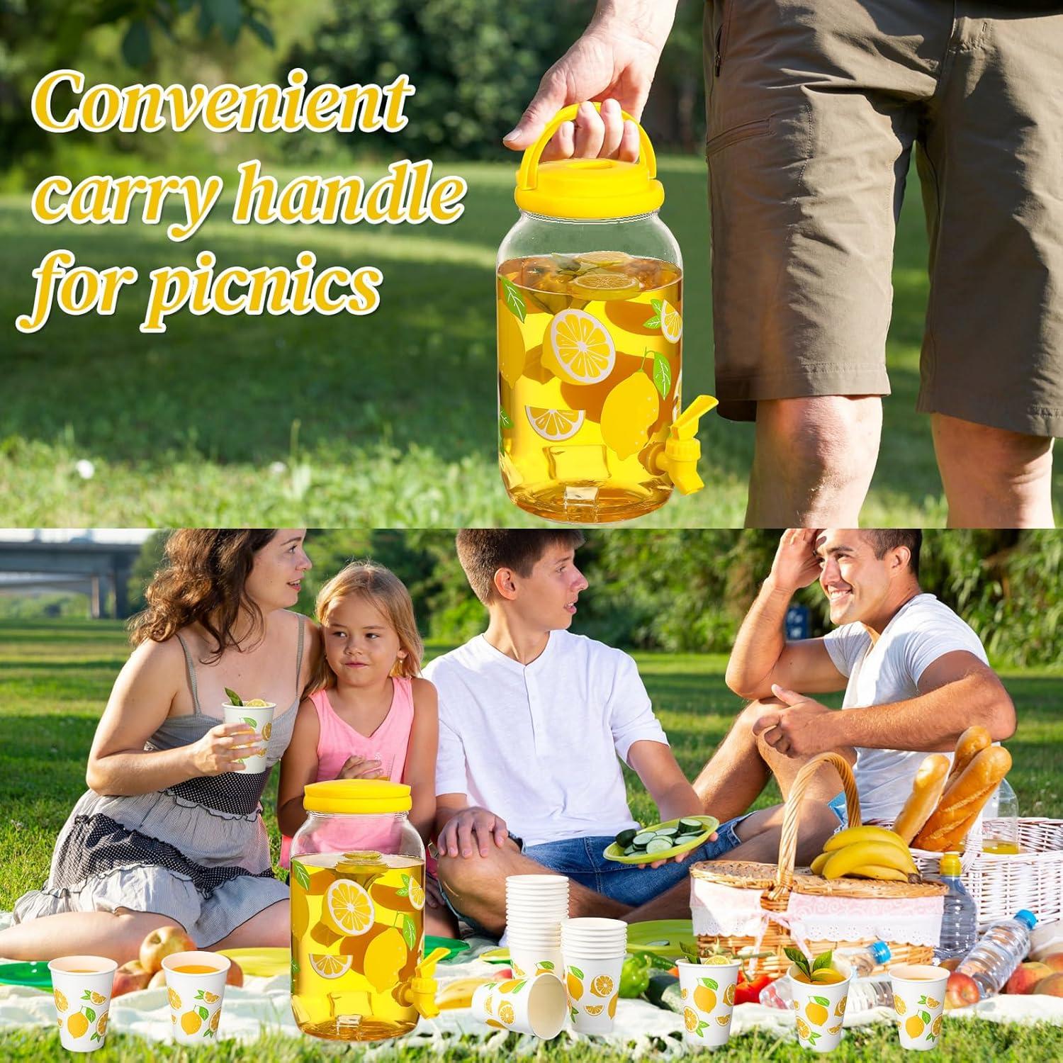 Dispensador de Bebidas de Plástico Umigy 3.78L con 20 Vasos 355ml