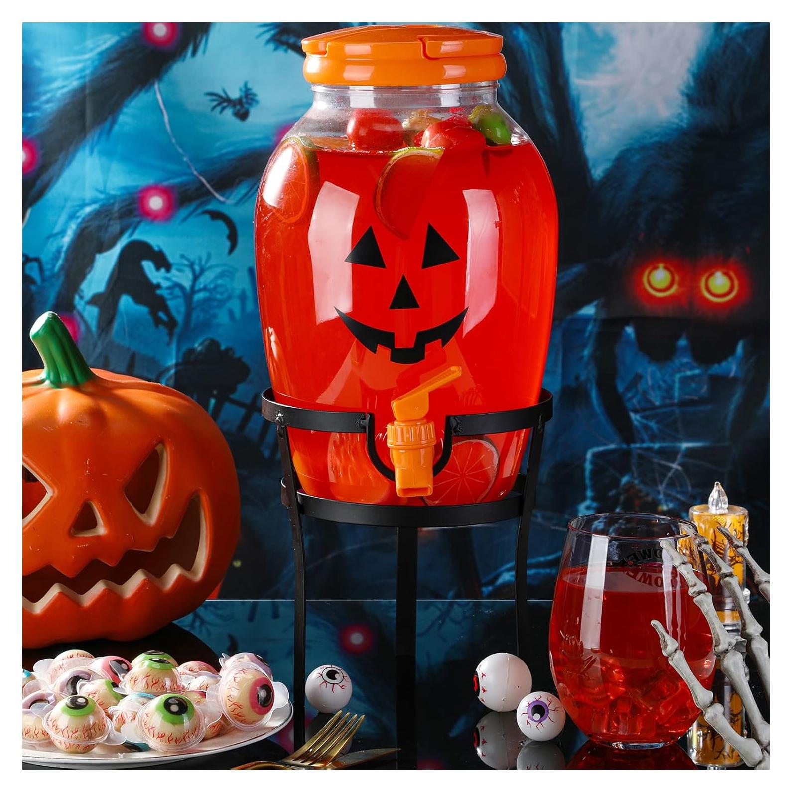 Dispensador de Bebidas Halloween Umigy 3.78L con Soporte Acero