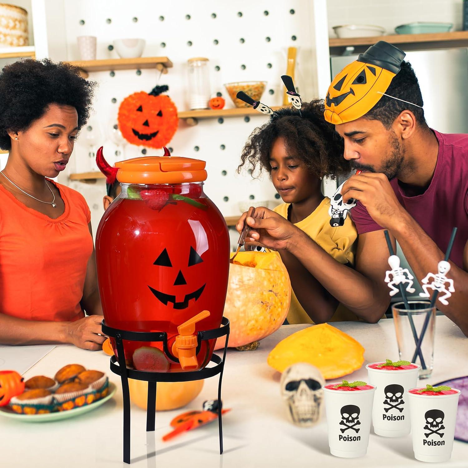 Dispensador de Bebidas Halloween Umigy 3.78L con Soporte Acero