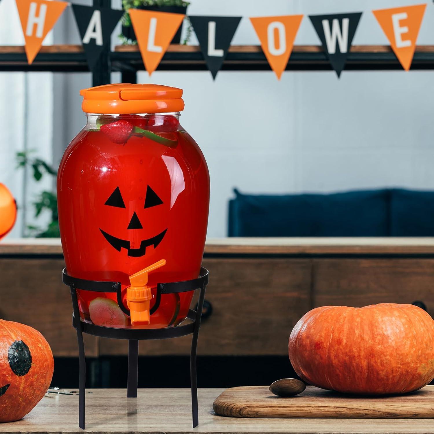 Dispensador de Bebidas Halloween Umigy 3.78L con Soporte Acero