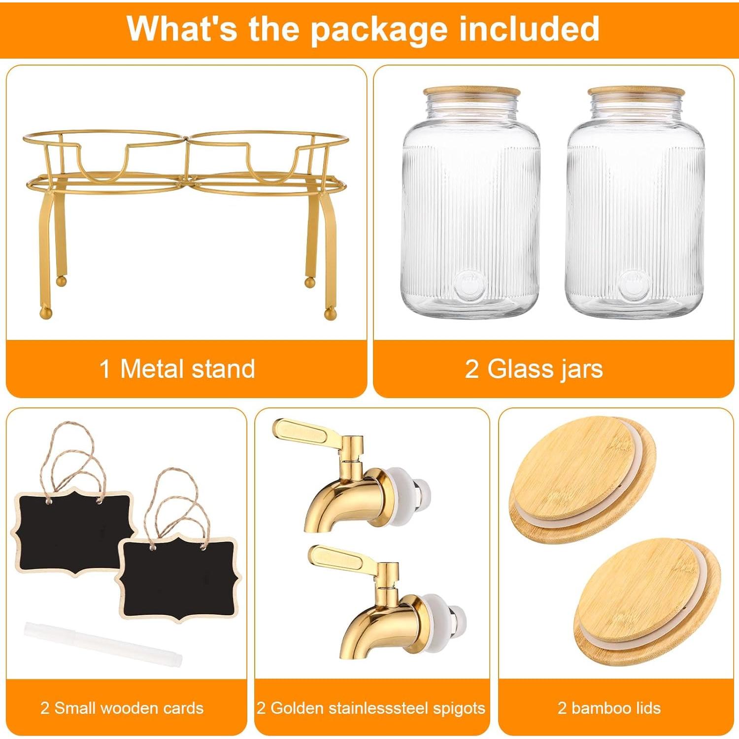 Dispensador de Bebidas de Vidrio ZJ Whoest 3.75kg Doble