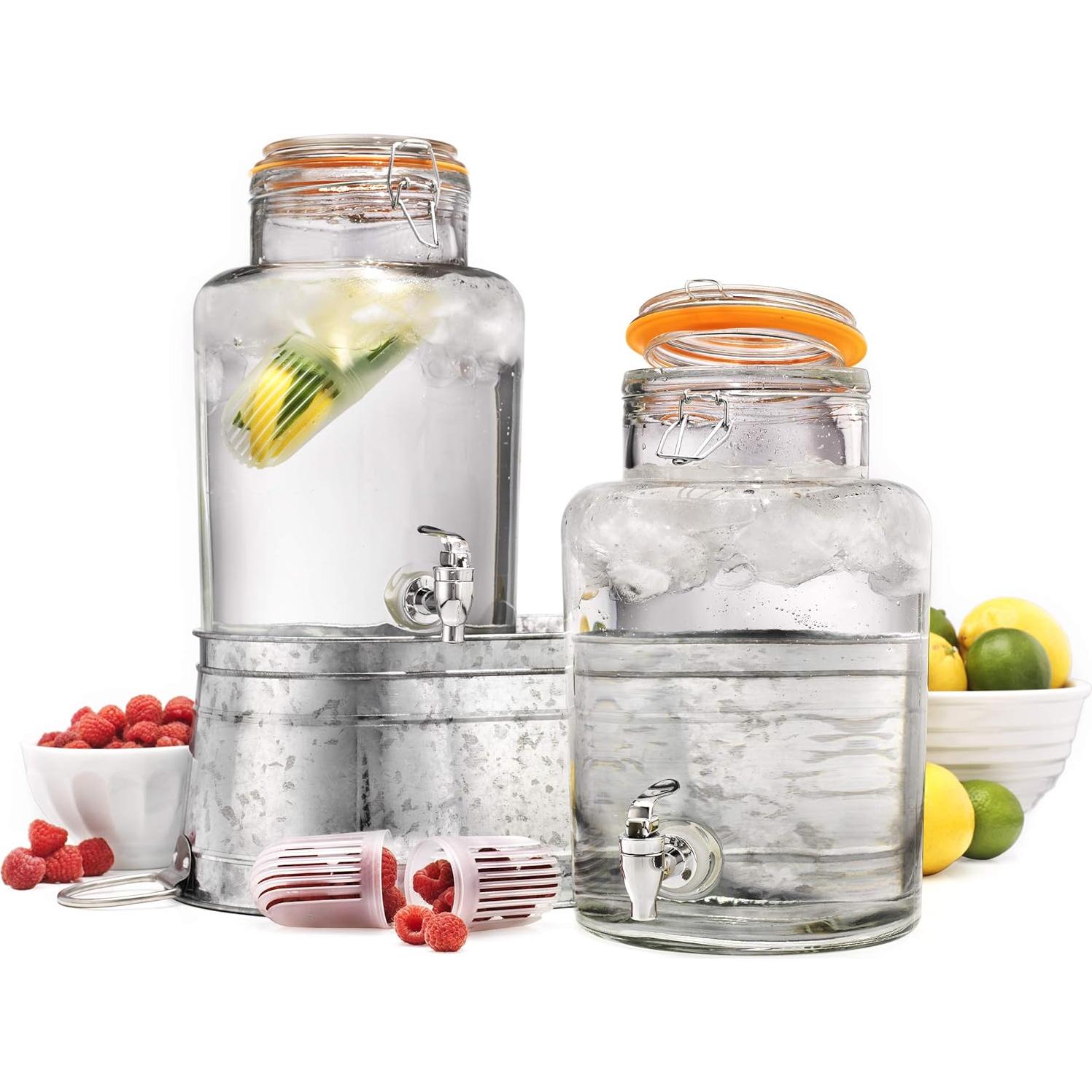 Dispensadores de Bebidas de Vidrio Home to Table 1.5 Galones Doble