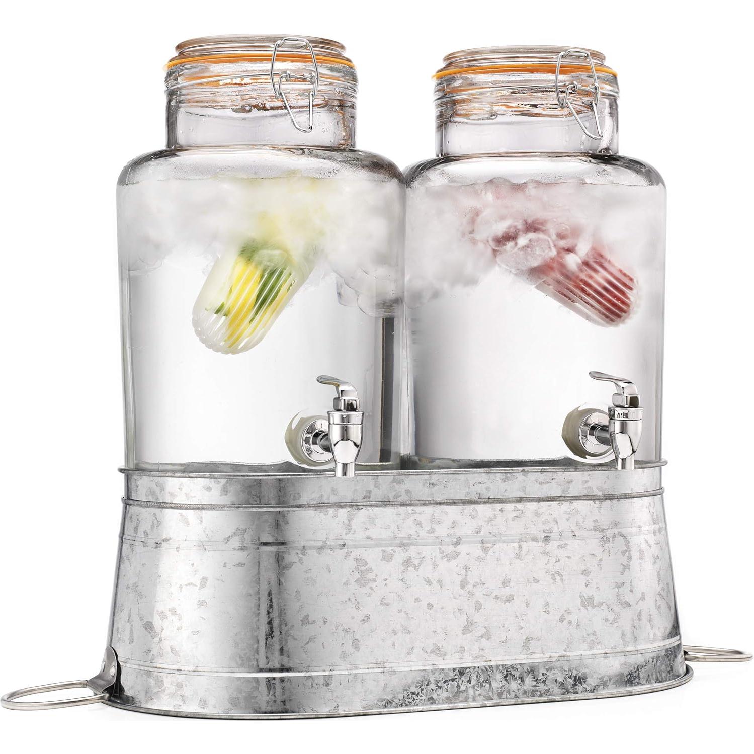 Dispensadores de Bebidas de Vidrio Home to Table 1.5 Galones Doble