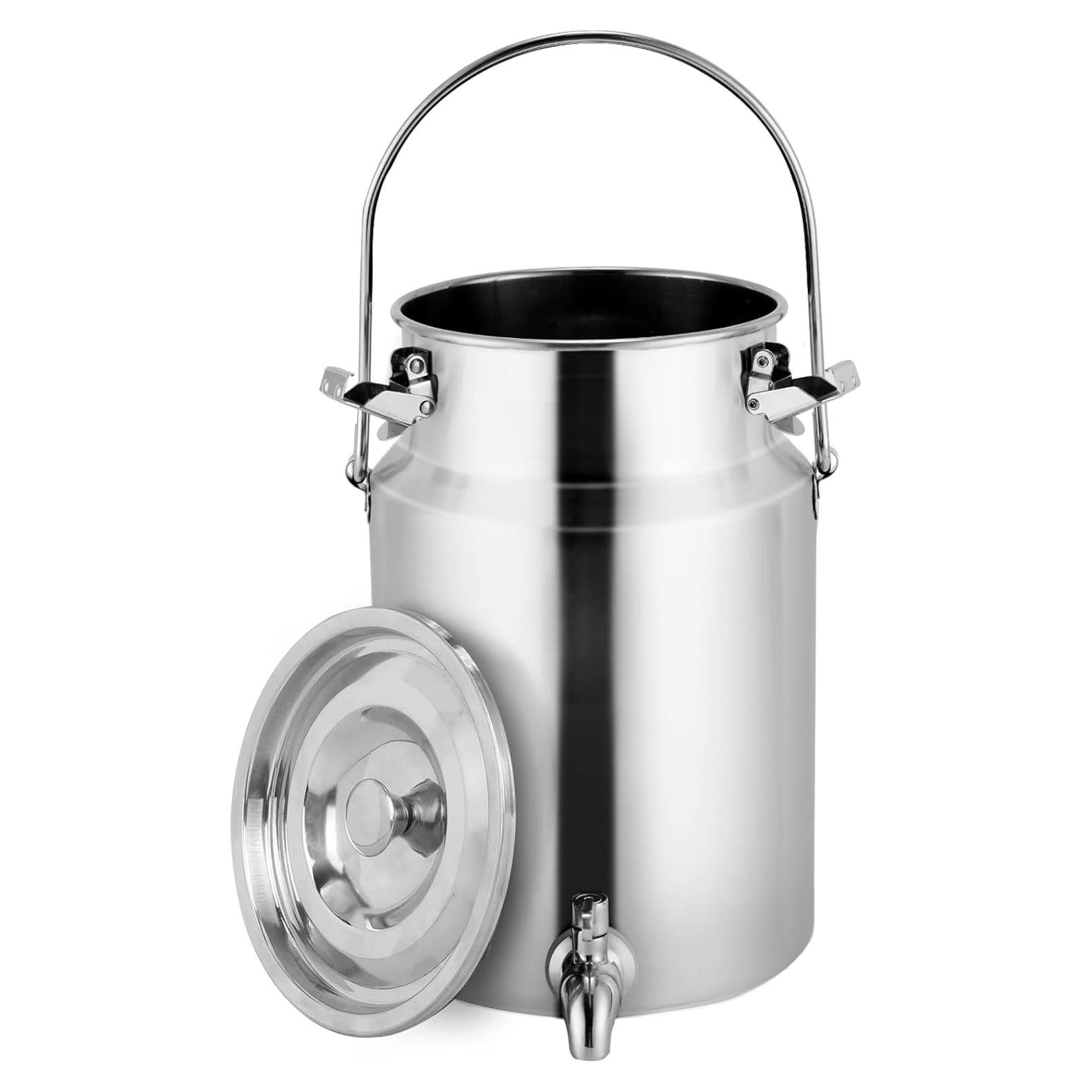 Lata de Leche Acero Inoxidable 304 con Grifo 5 Litros