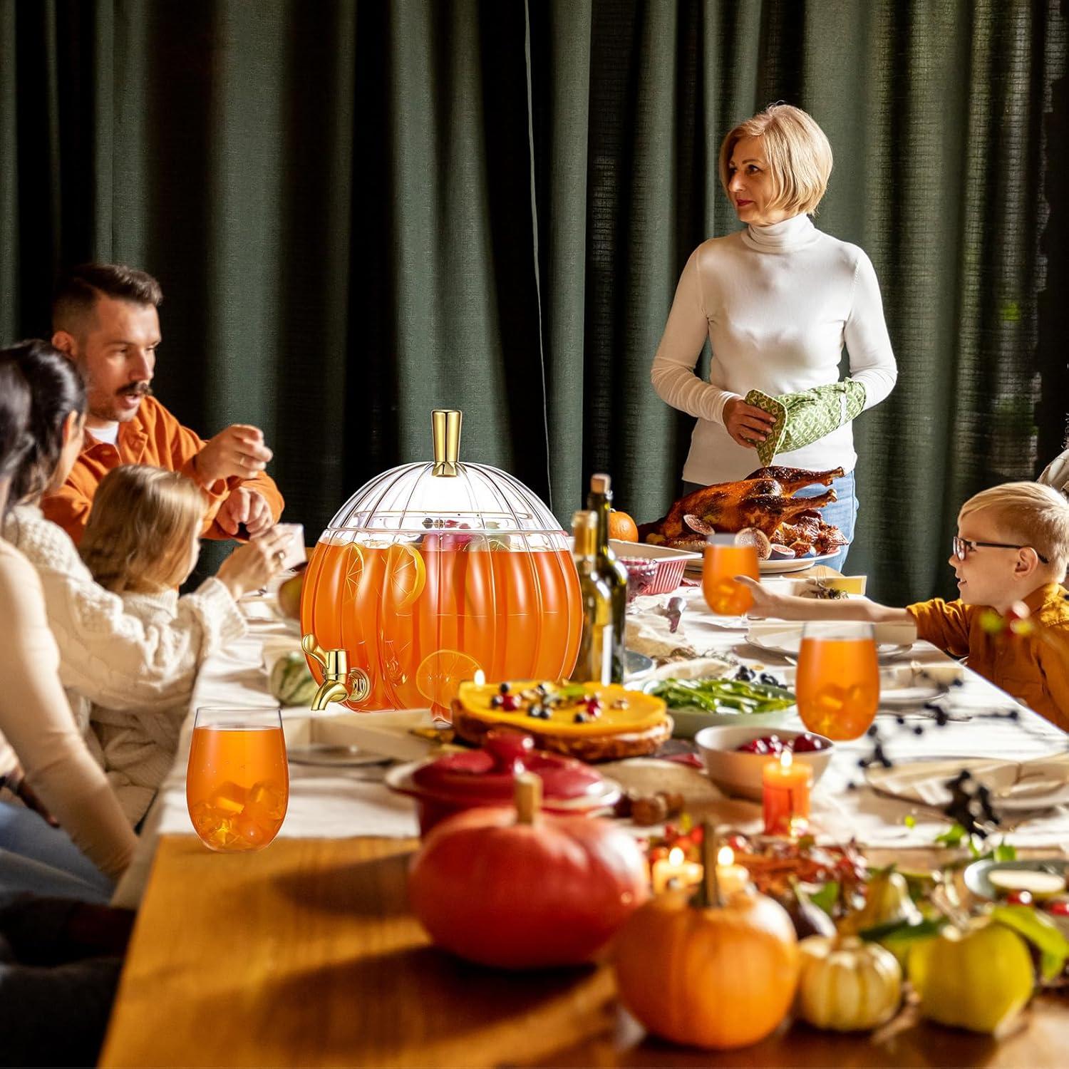 Dispensador de Bebidas Calabaza Potchen 5L con 4 Vasos