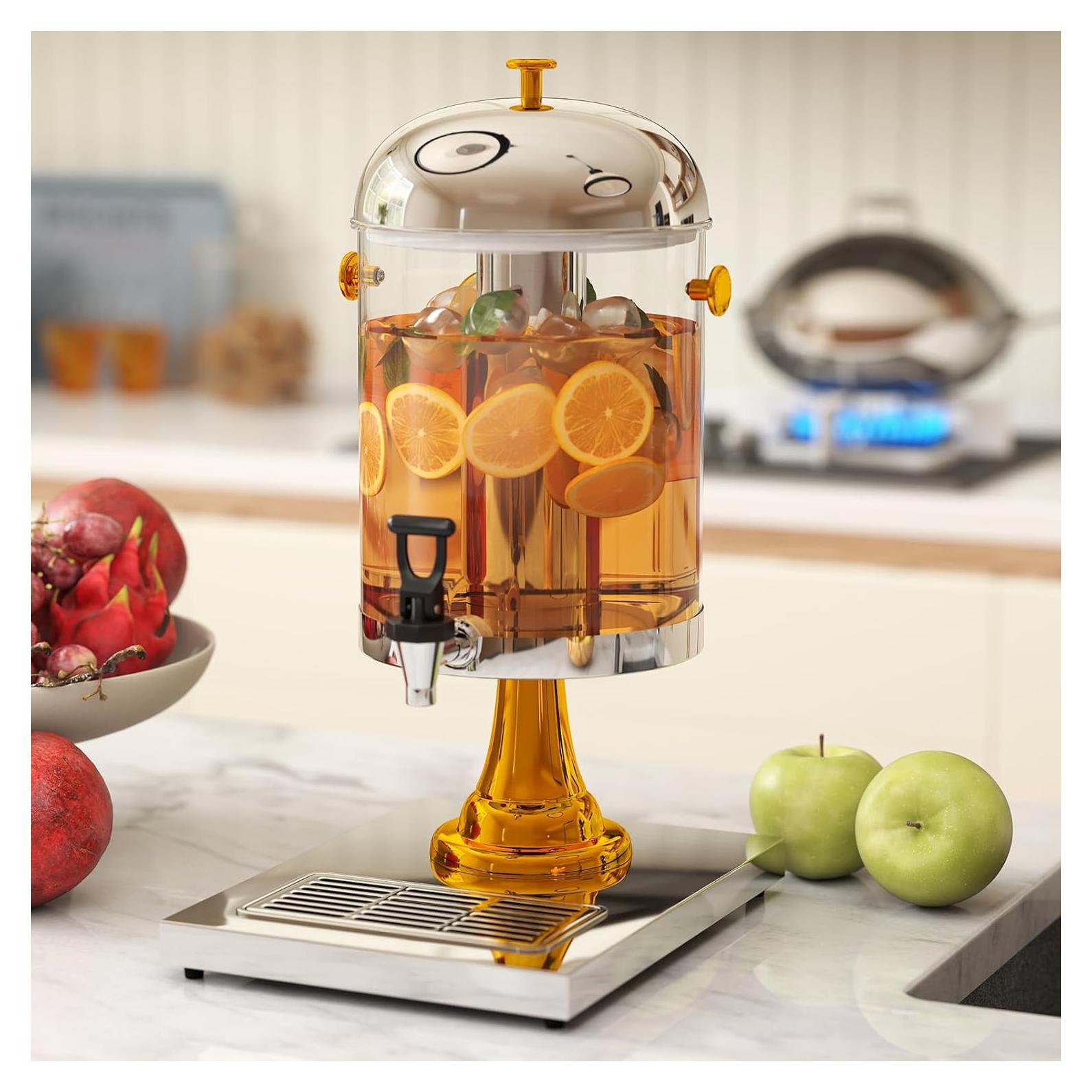 Dispensador de Bebidas 7.57L Foriy con Grifo y Bandeja de Goteo