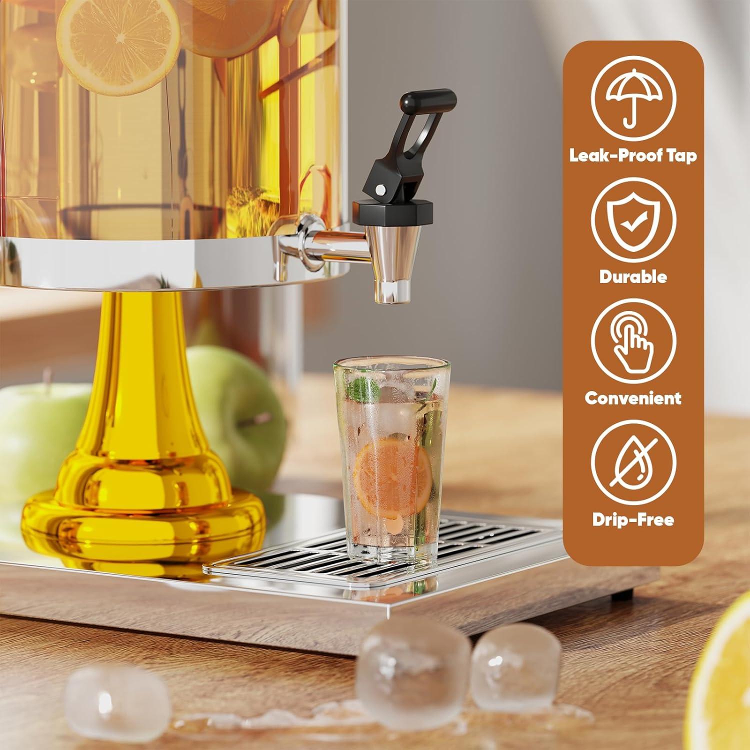 Dispensador de Bebidas 7.57L Foriy con Grifo y Bandeja de Goteo