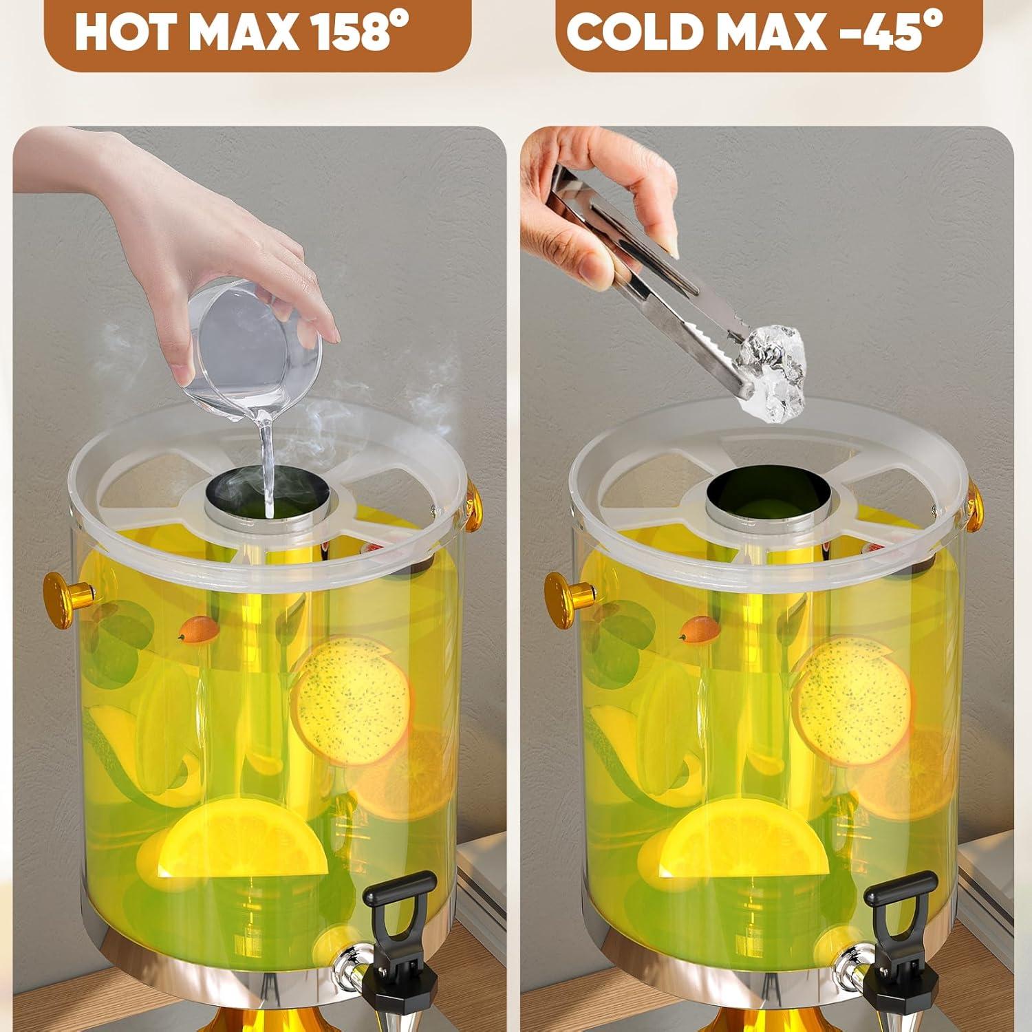 Dispensador de Bebidas 7.57L Foriy con Grifo y Bandeja de Goteo