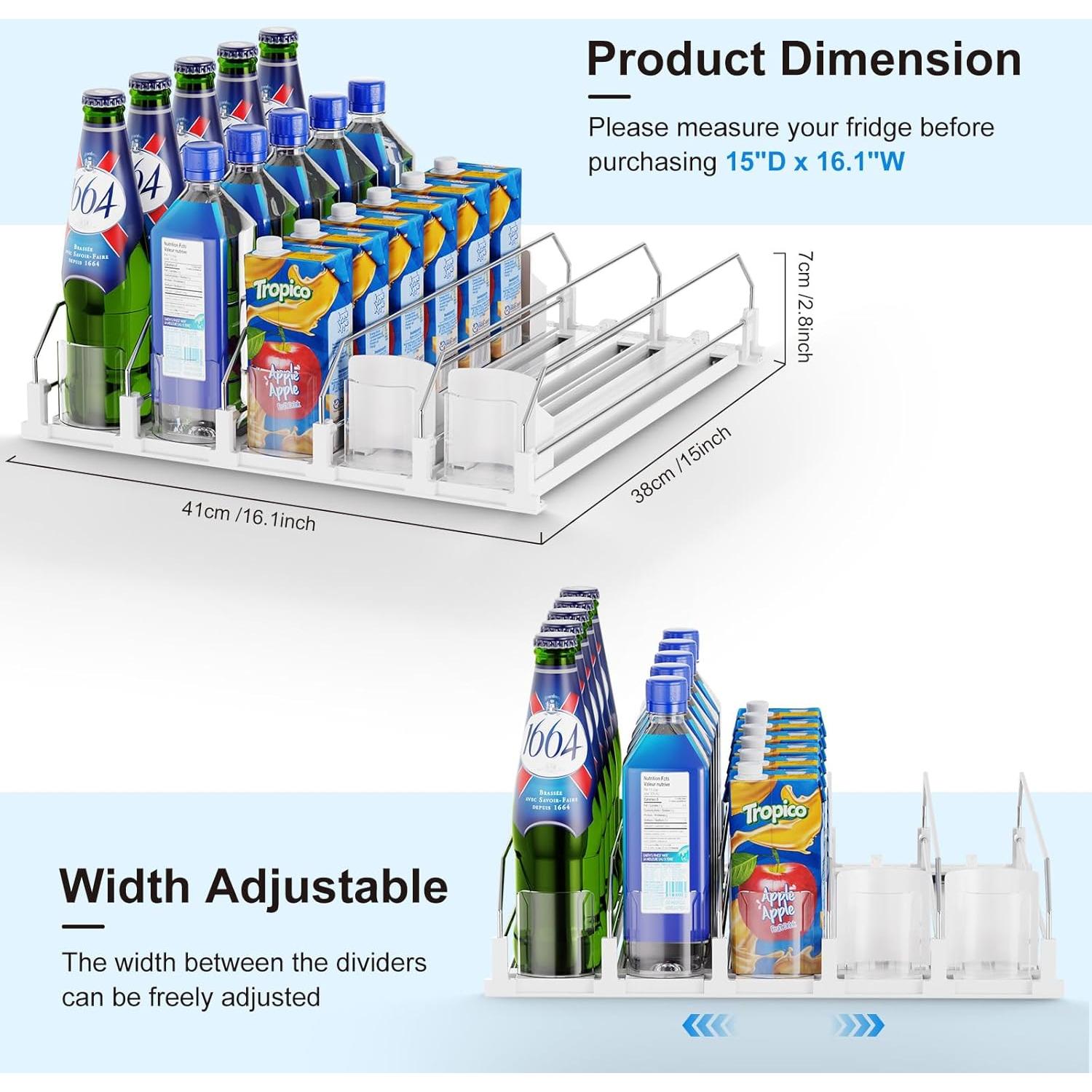 Organizador de Bebidas Dayacoco 5 Filas Ajustable para Nevera
