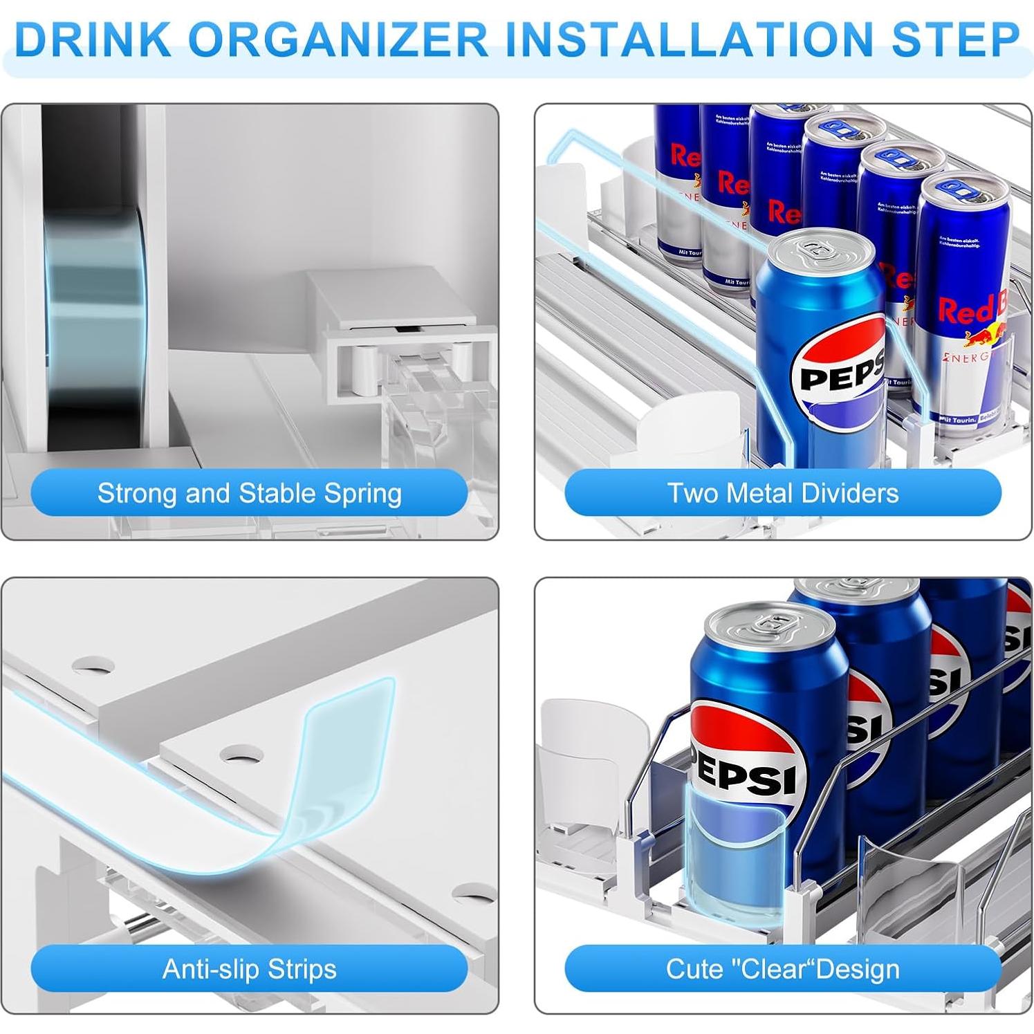 Organizador de Bebidas Dayacoco 5 Filas Ajustable para Nevera