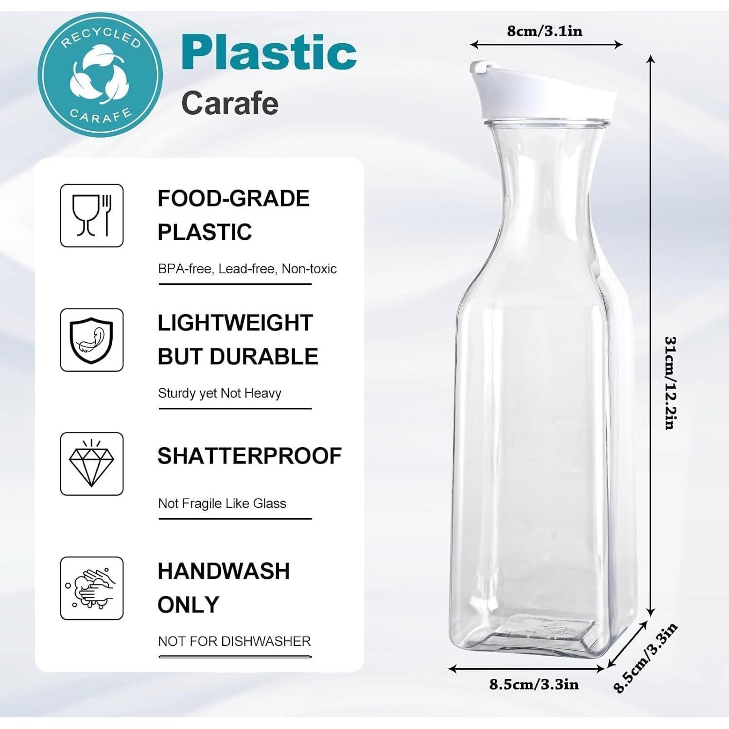 Juego de 4 Jarras de Plástico ZWYSLFCY 1.48 L con Tapa