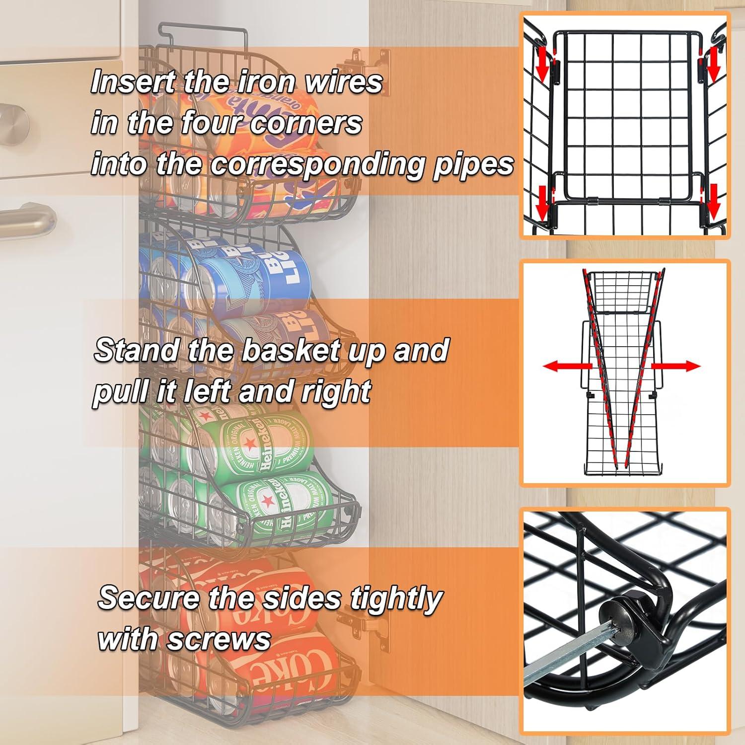 Dispensador de Latas Apilable 3-Pack Sonyabecca - Organizador de Cocina