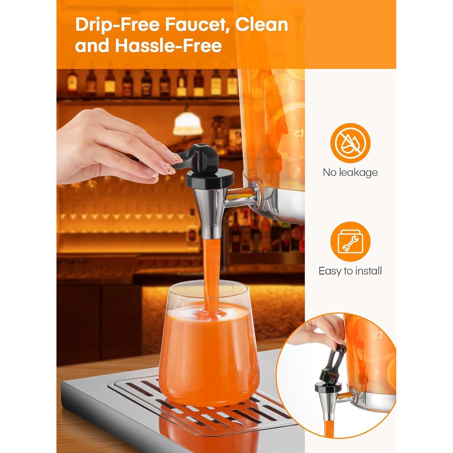 Dispensador de Bebidas FOHERE 17L Acero Inoxidable con Hielo