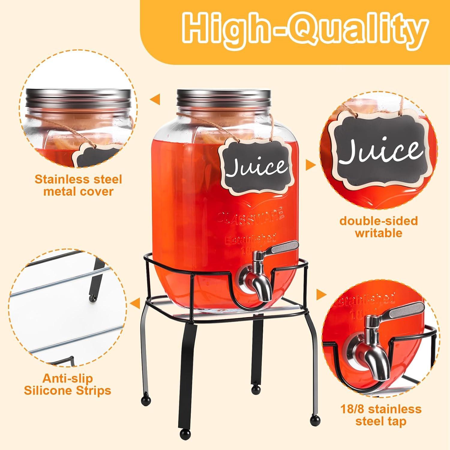 Dispensador de Bebidas de Vidrio RuileMei 30.28L 2 Piezas