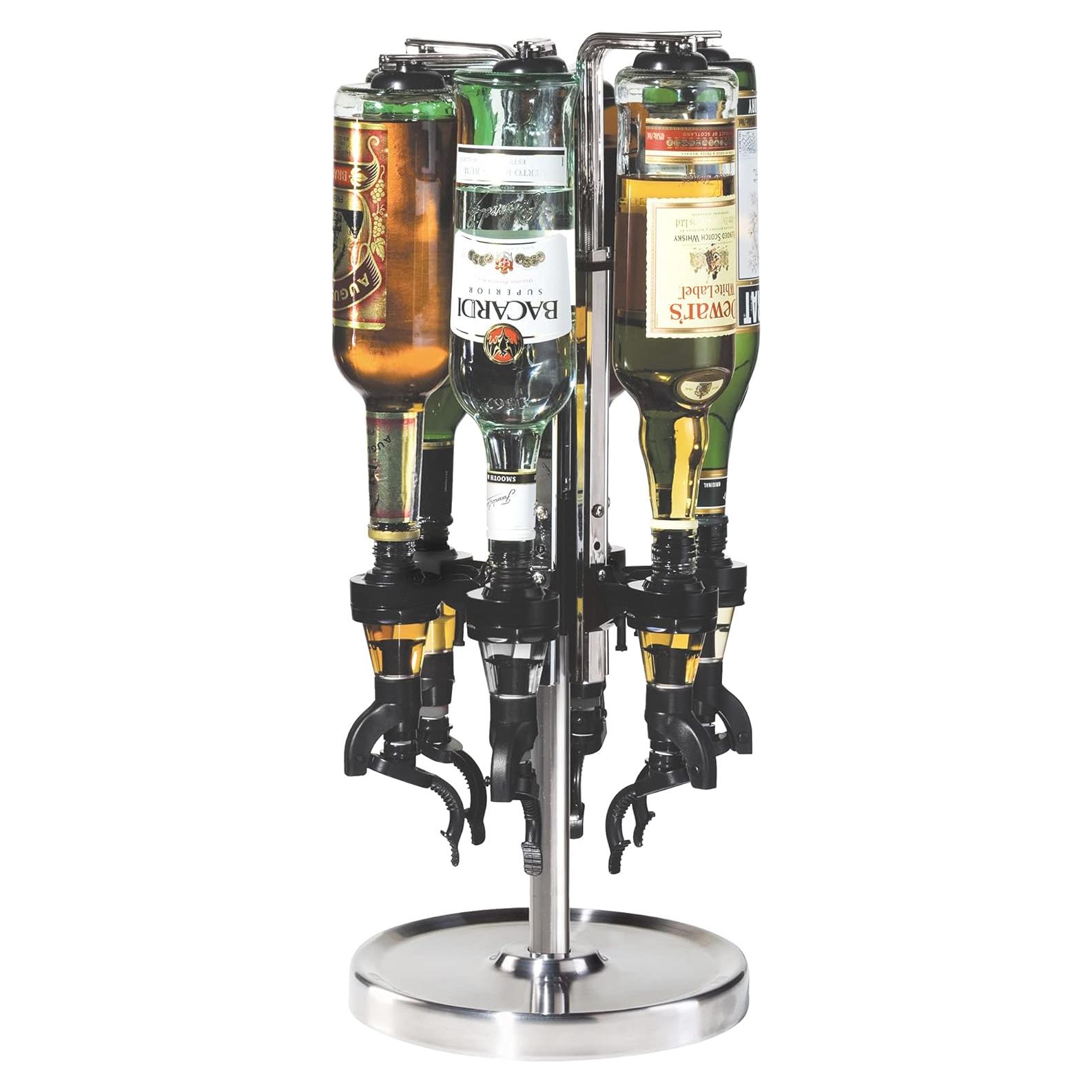 Dispensador de Licor Revolvente OGGI 6 Botellas Acero Inoxidable