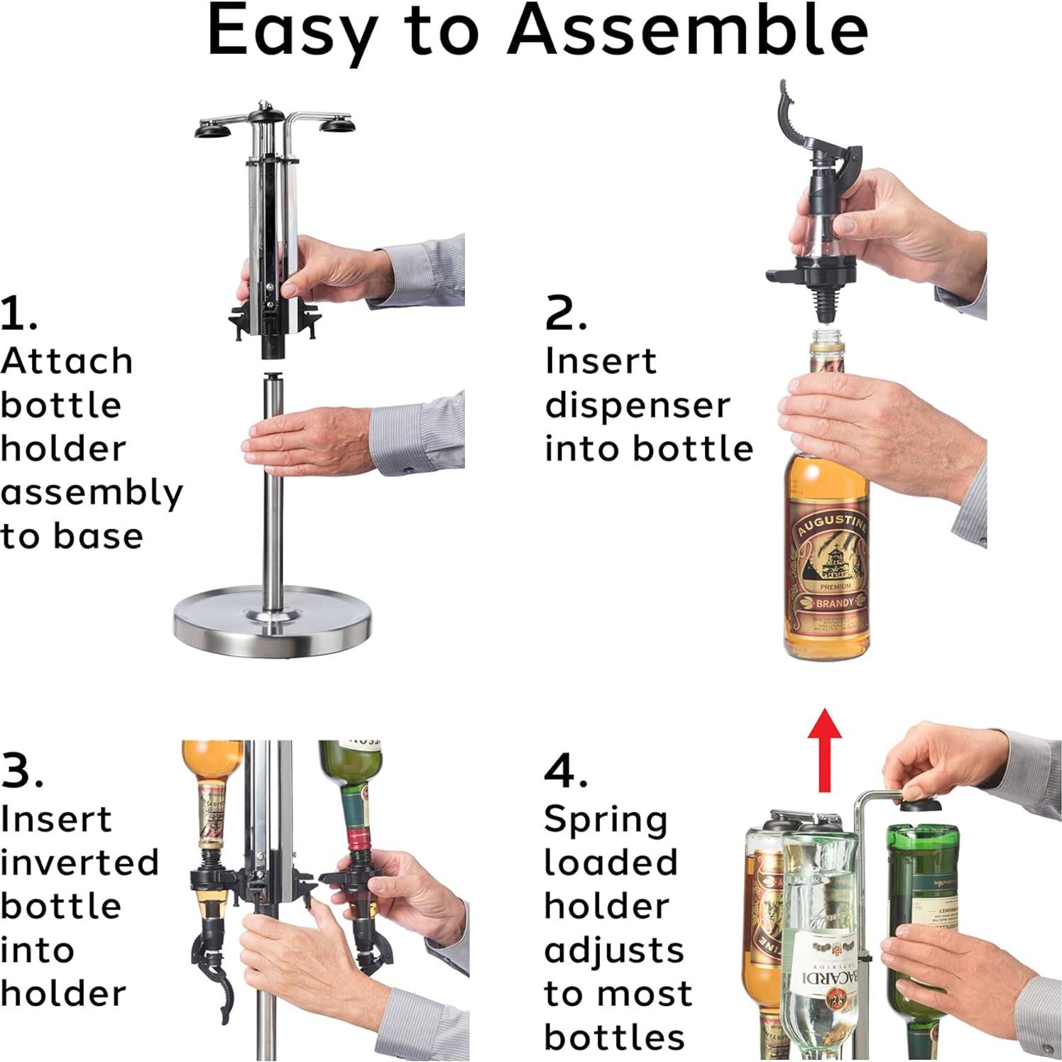 Dispensador de Licor Revolvente OGGI 6 Botellas Acero Inoxidable