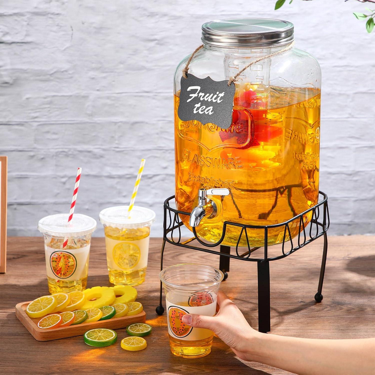 Dispensador de Bebidas de Vidrio 3 Galones FillTouch con Soporte