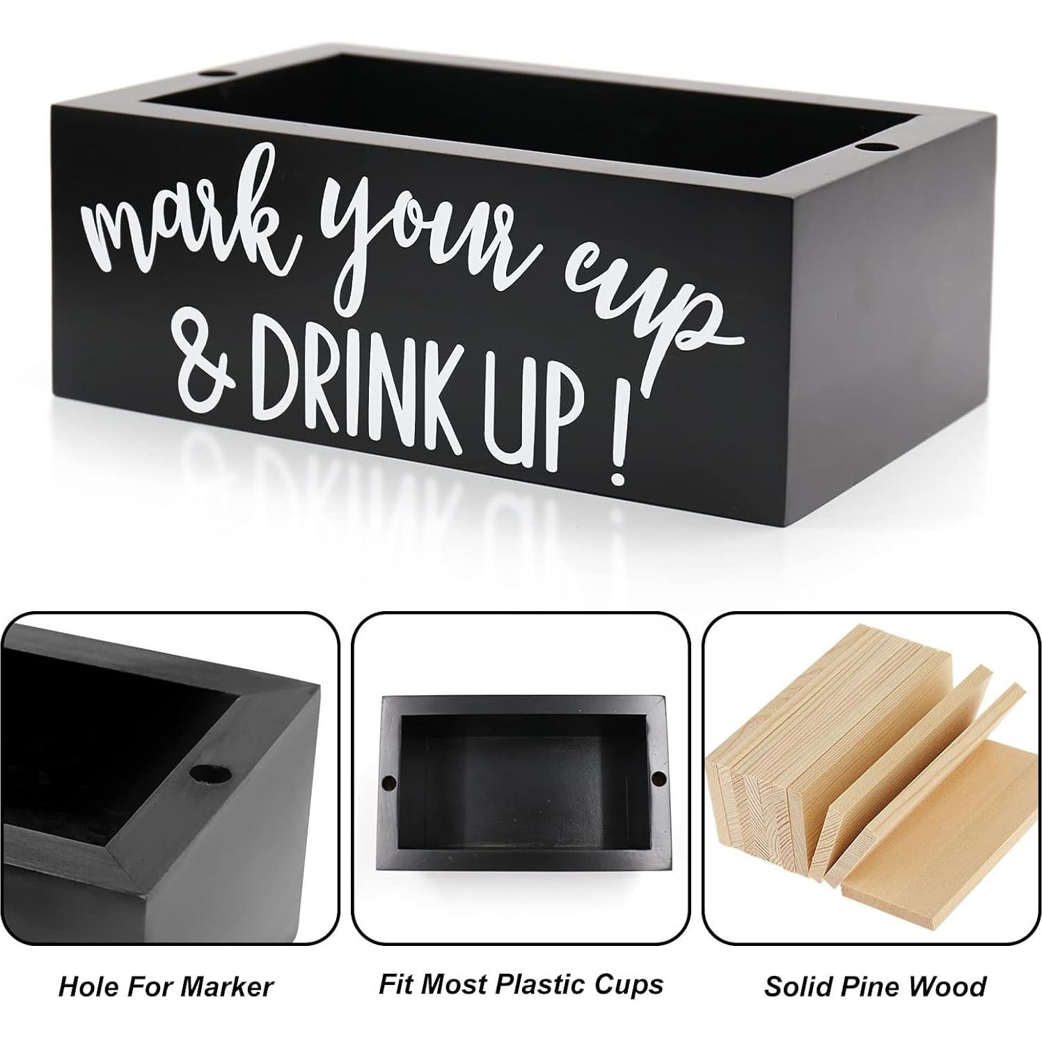 Soporte de Doble Taza Kitticcino Organizador de Vasos de Madera