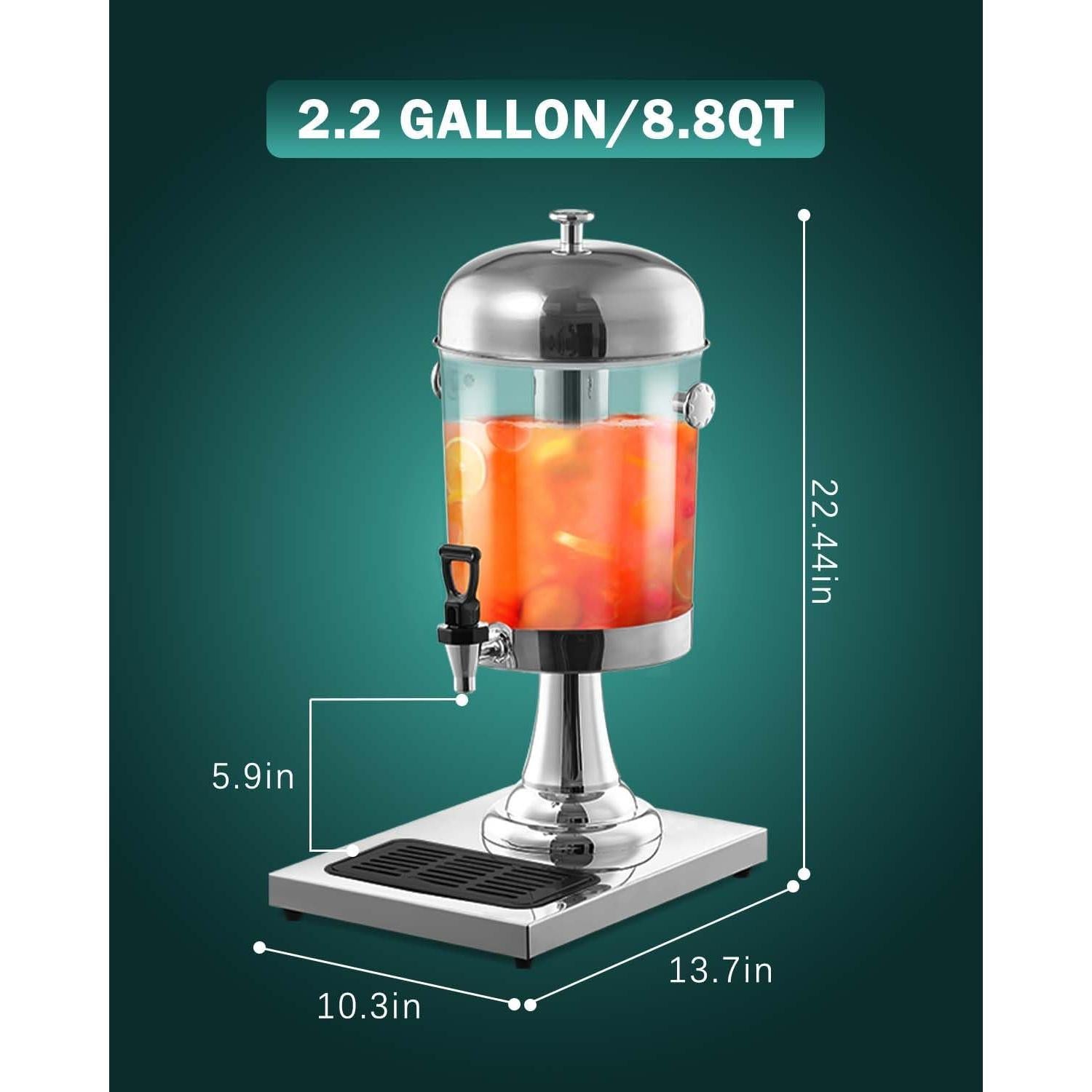 Dispensador de Bebidas 2 Galones TTFDBU Acero Inoxidable Frío y Caliente