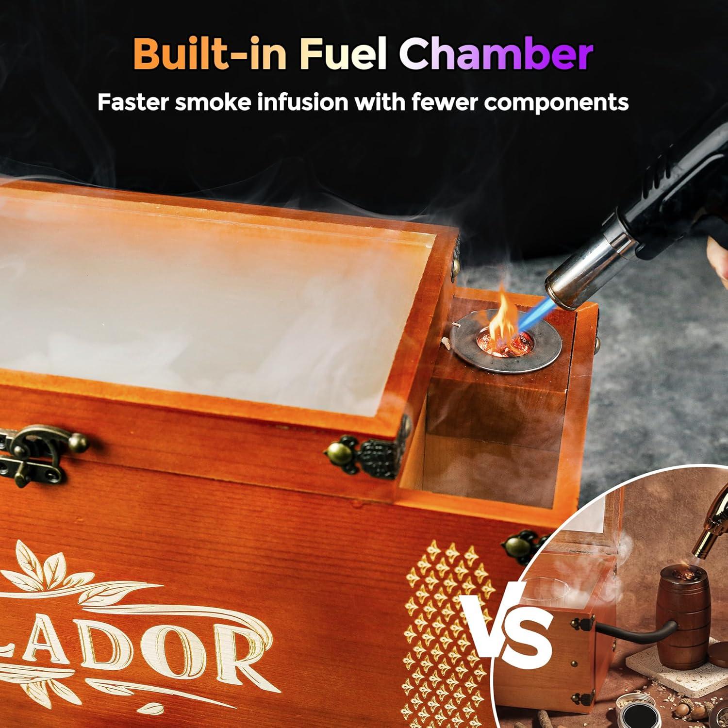 Kit de Ahumador Eléctrico Yilador con Caja de Madera y 6 Astillas