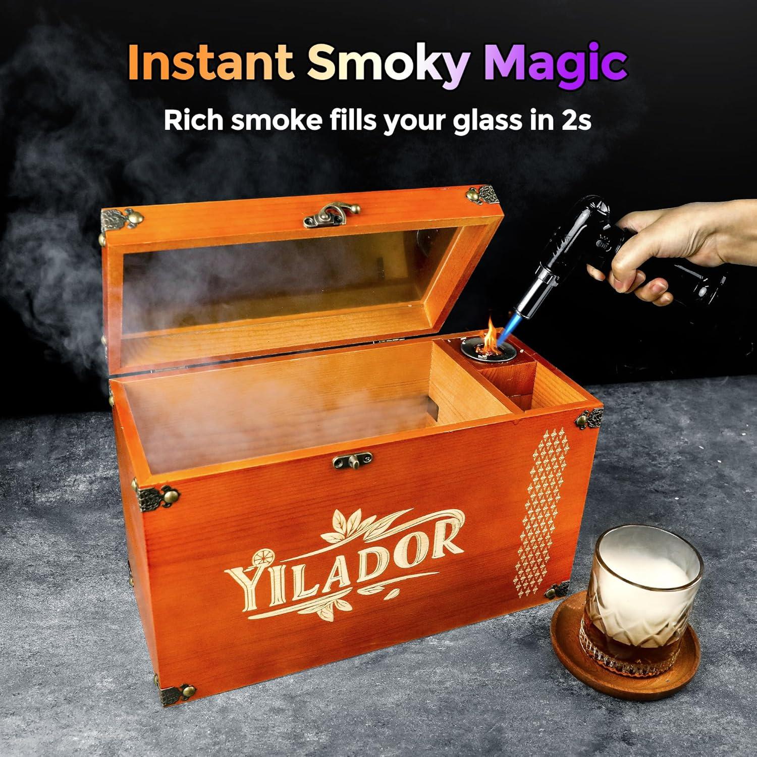 Kit de Ahumador Eléctrico Yilador con Caja de Madera y 6 Astillas