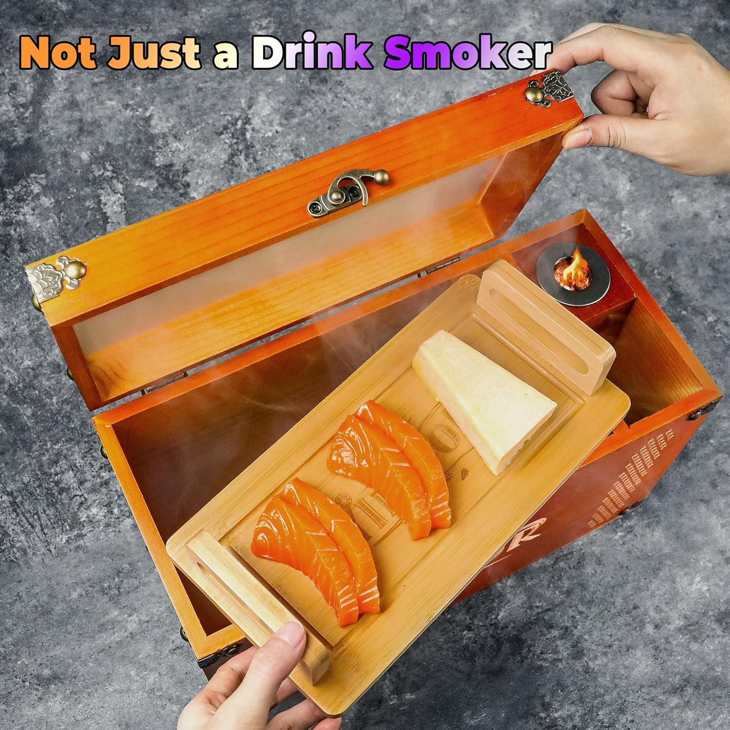 Kit de Ahumador Eléctrico Yilador con Caja de Madera y 6 Astillas