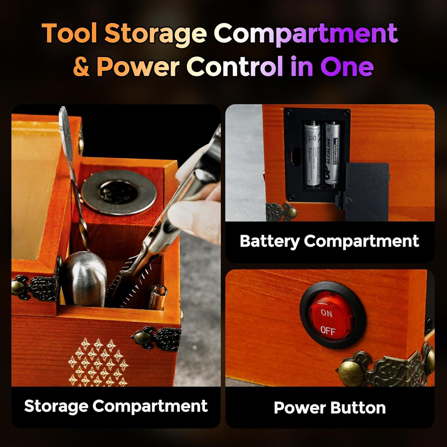 Kit de Ahumador Eléctrico Yilador con Caja de Madera y 6 Astillas