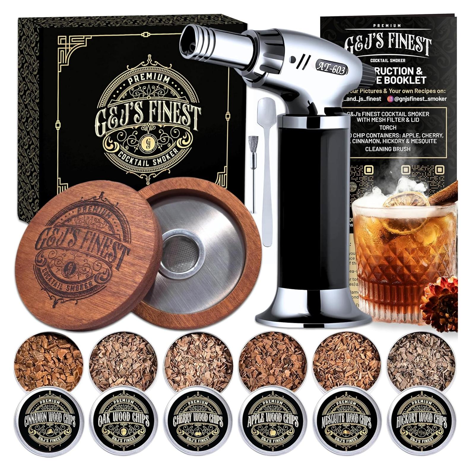 Kit de Ahumador de Whiskey G&J's Finest con Antorcha y Astillas