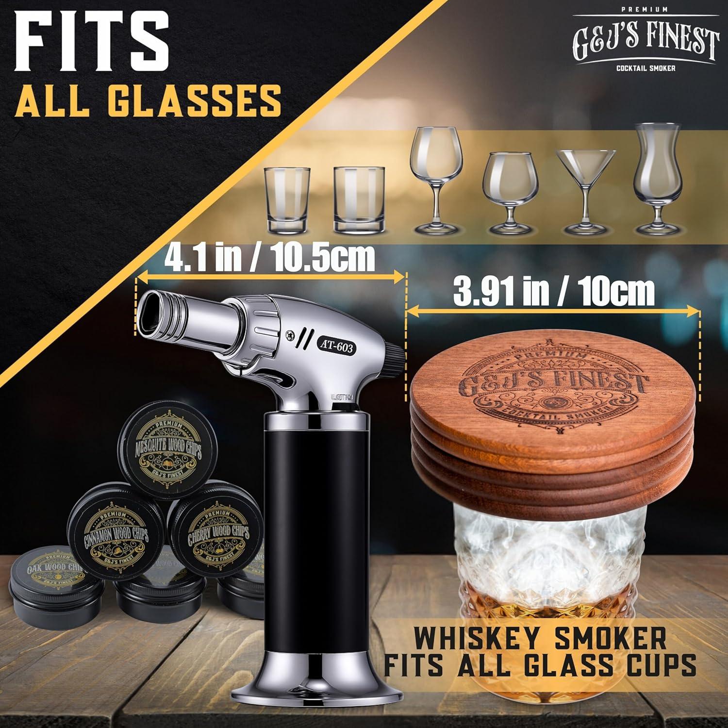 Kit de Ahumador de Whiskey G&J's Finest con Antorcha y Astillas