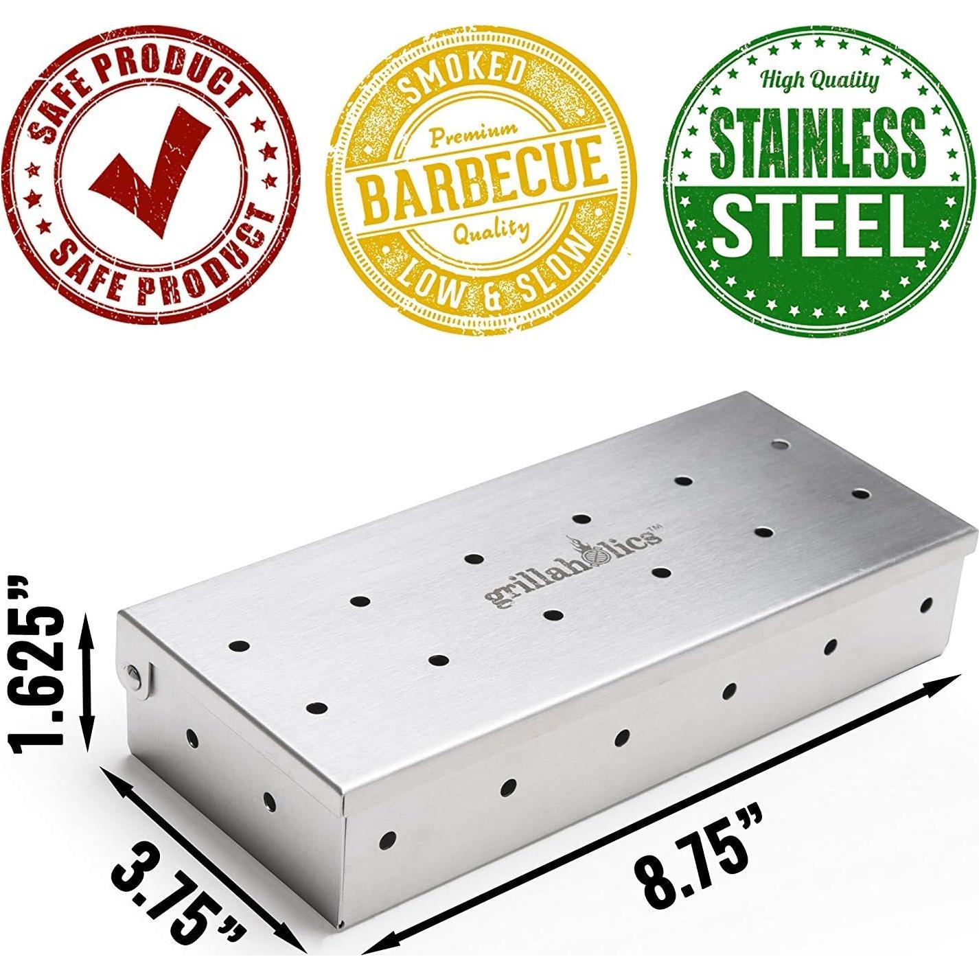 Caja de Ahumado Grillaholics de Acero Inoxidable Grande