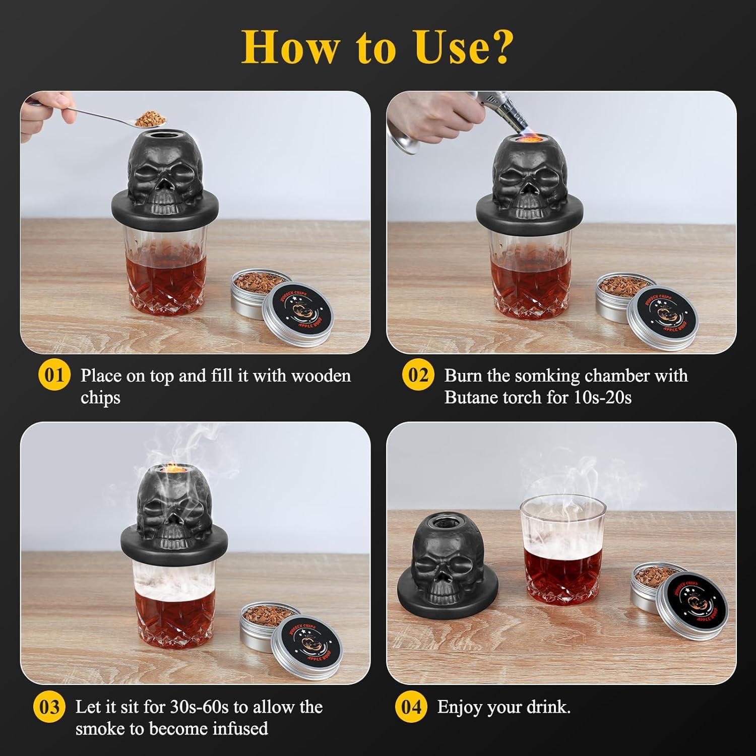 Kit de Ahumador de Cócteles iTayga con Soplete y 4 Sabores