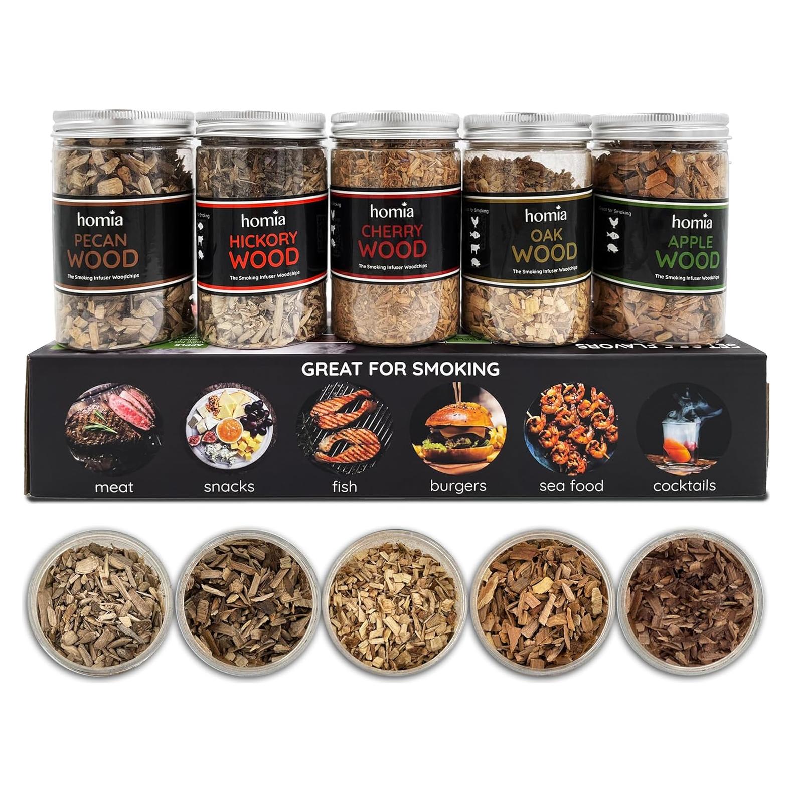 Kit Ahumador de Cócteles Homia - 5 Astillas Madera 238g