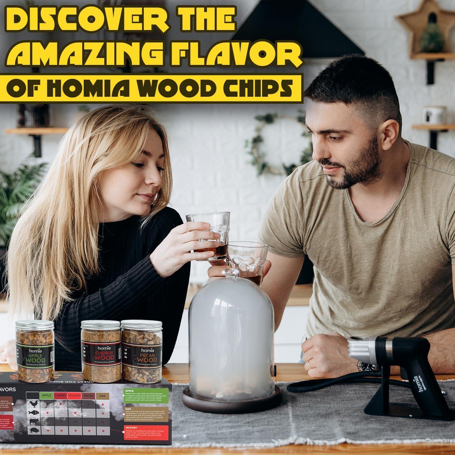 Kit Ahumador de Cócteles Homia - 5 Astillas Madera 238g