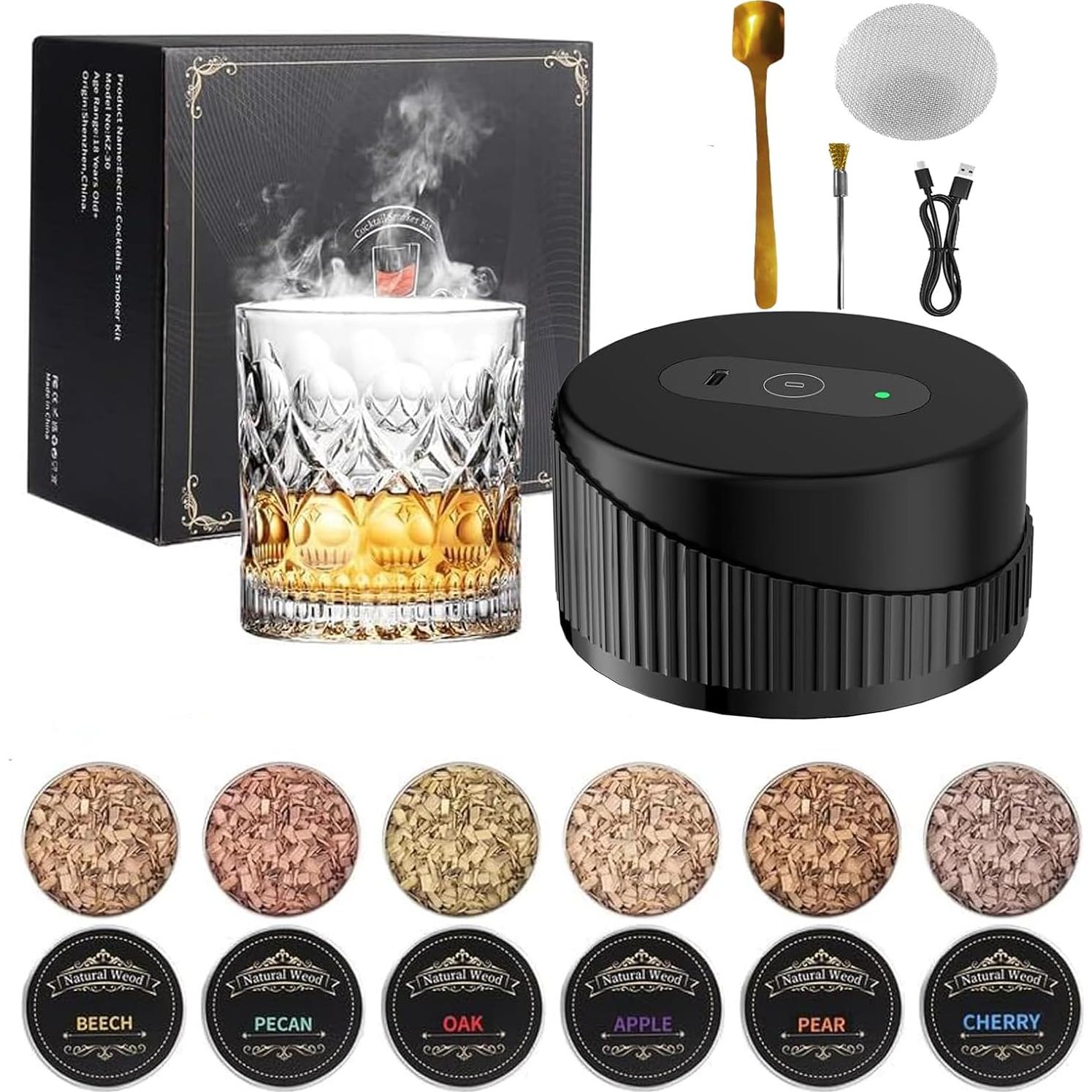 Kit de Ahumador Eléctrico Huichi con 6 Astillas de Madera