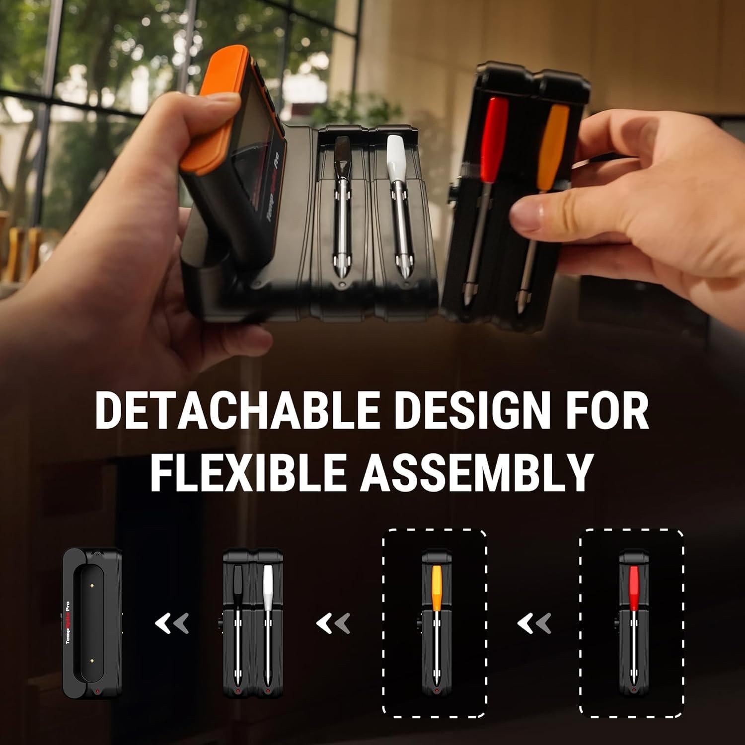 Termómetro de Carne Inalámbrico ThermoPro TempSpike Pro, Digital, WiFi/Bluetooth, Sonda Desmontable, Resistente al Calor 565°C