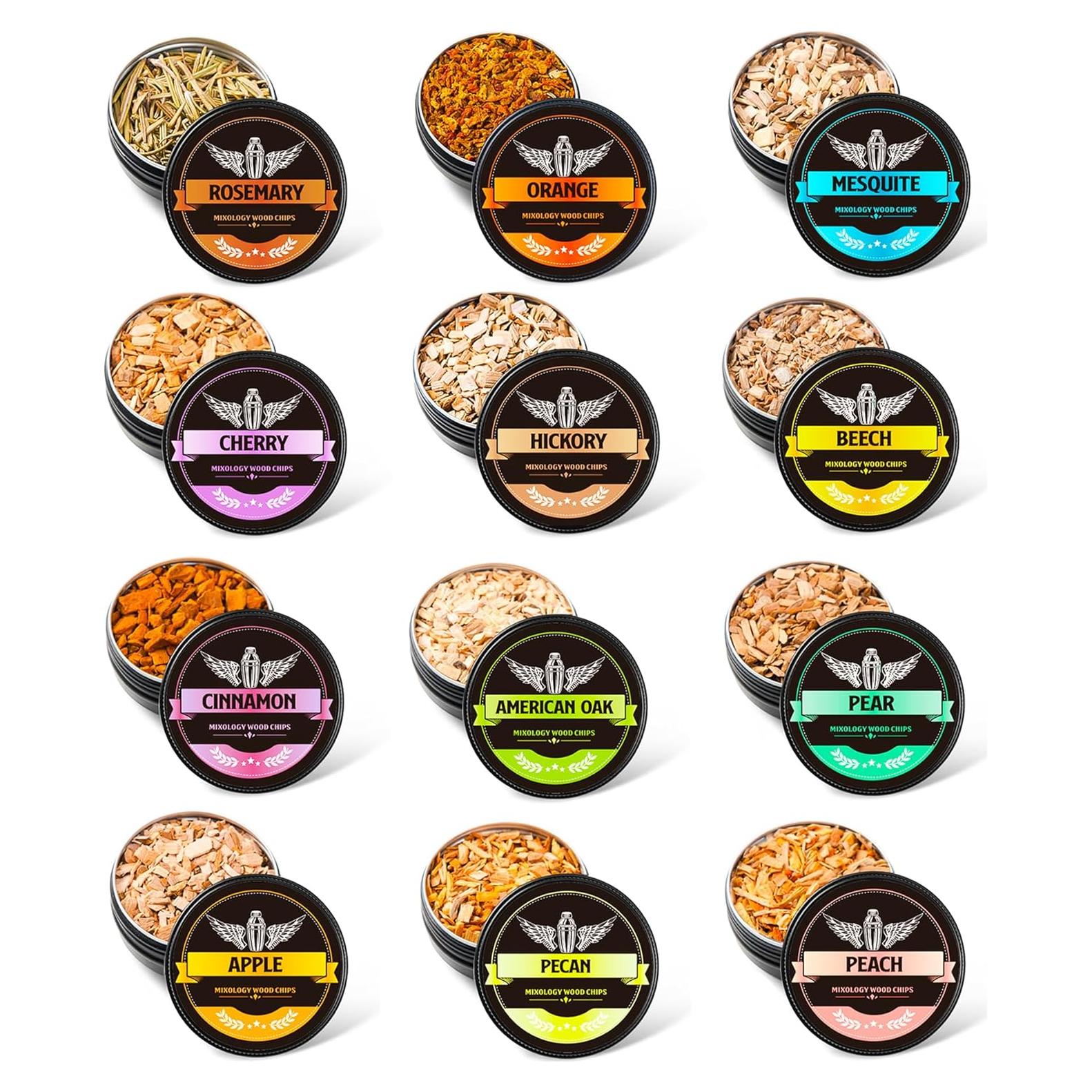 Astillas de Madera Natural para Ahumador INSISART - 12 Sabores