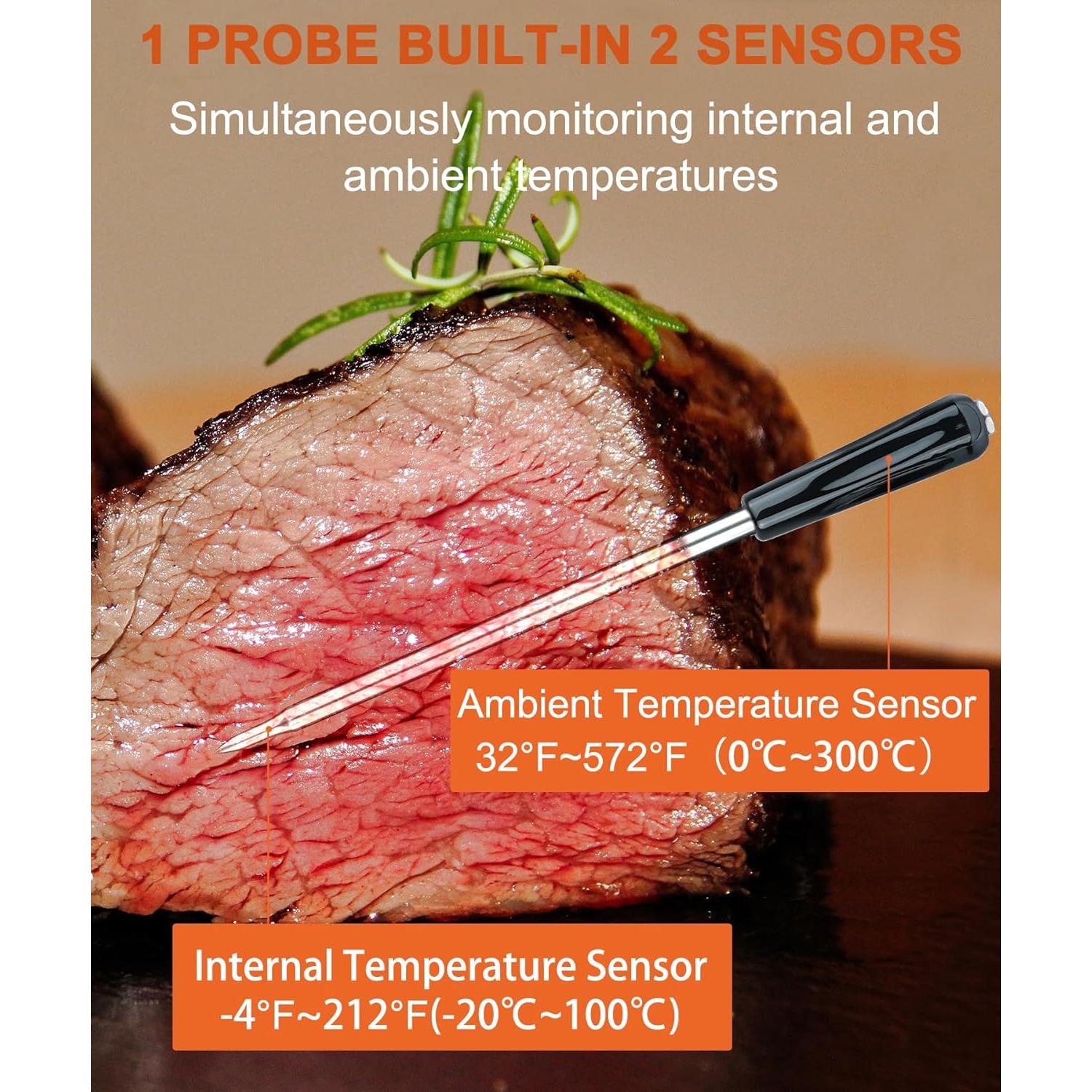 Termómetro de Carne Digital BOHON Inalámbrico con Bluetooth