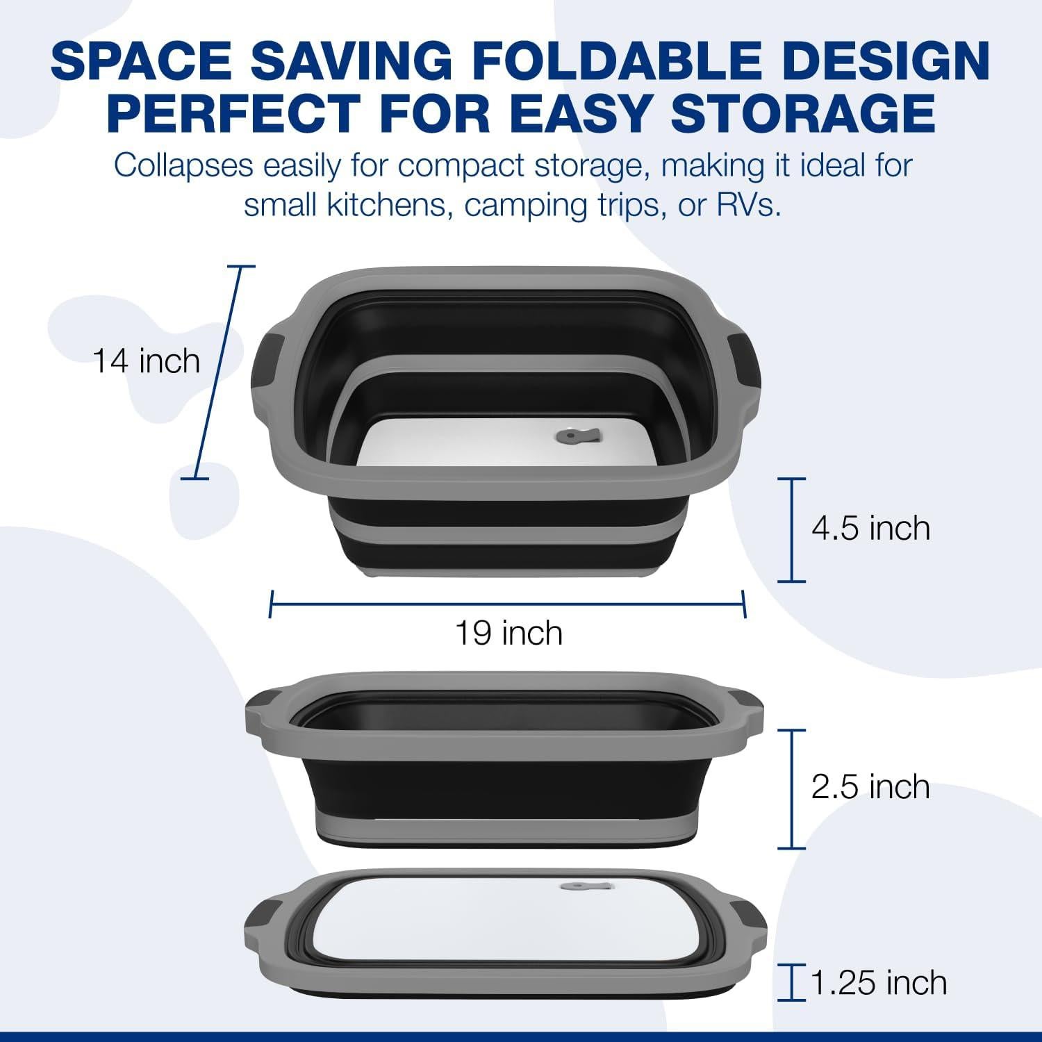 Paquete de 2 Tinas de BBQ Plegables COSPARX 48.3x35.6cm
