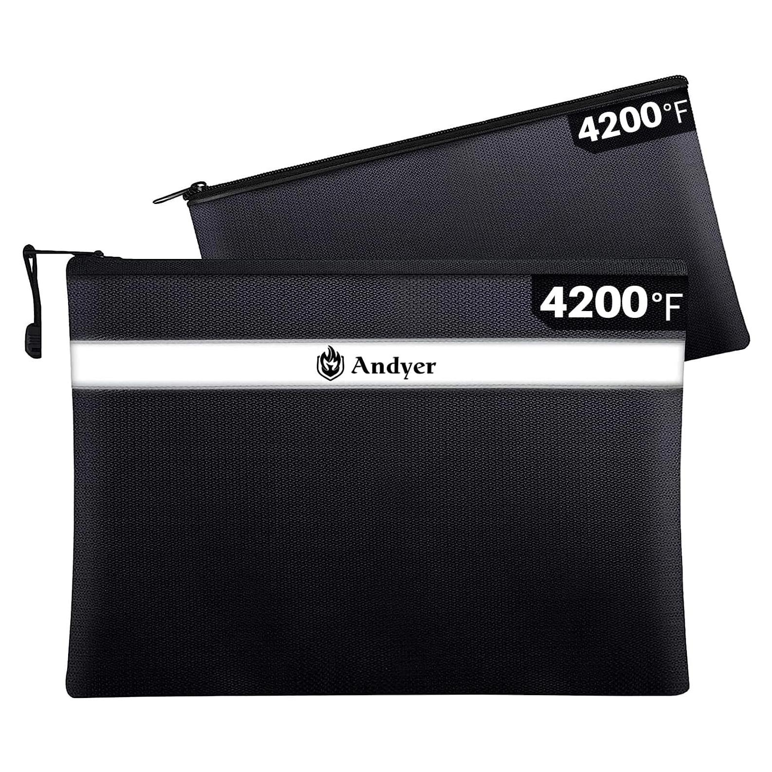 Bolsa a Prueba de Fuego Andyer 2 Piezas 34x25 cm y 28x15 cm