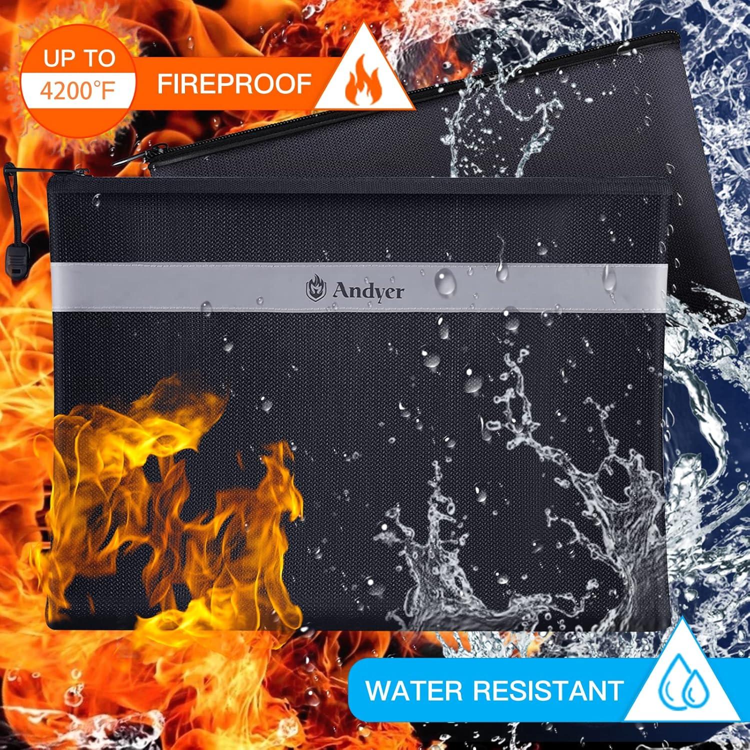 Bolsa a Prueba de Fuego Andyer 2 Piezas 34x25 cm y 28x15 cm