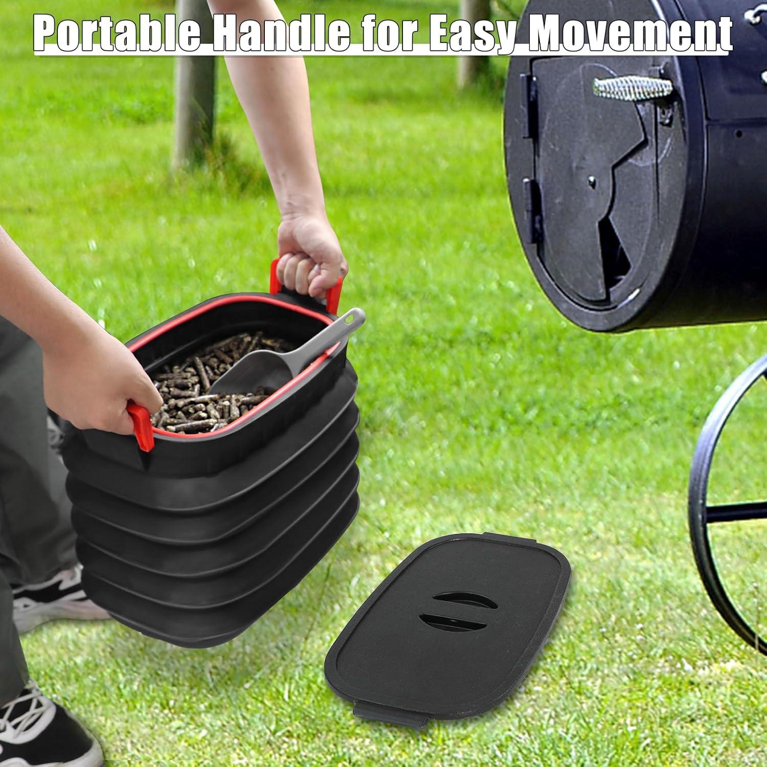 Contenedor de Almacenamiento de Pellets TNNTOPELE 10kg Negro