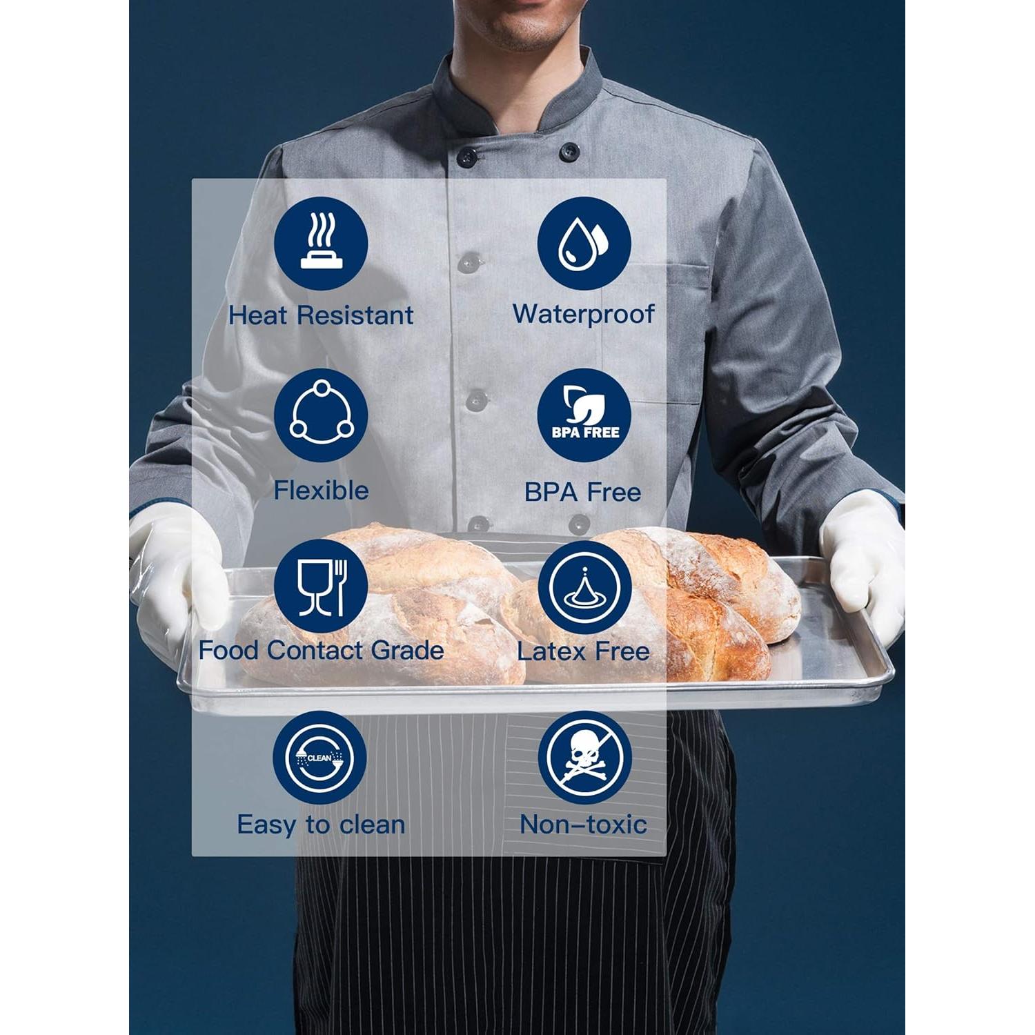 Guantes de Horno de Silicona Líquida LANON Wahoo Grado Alimentario M/8