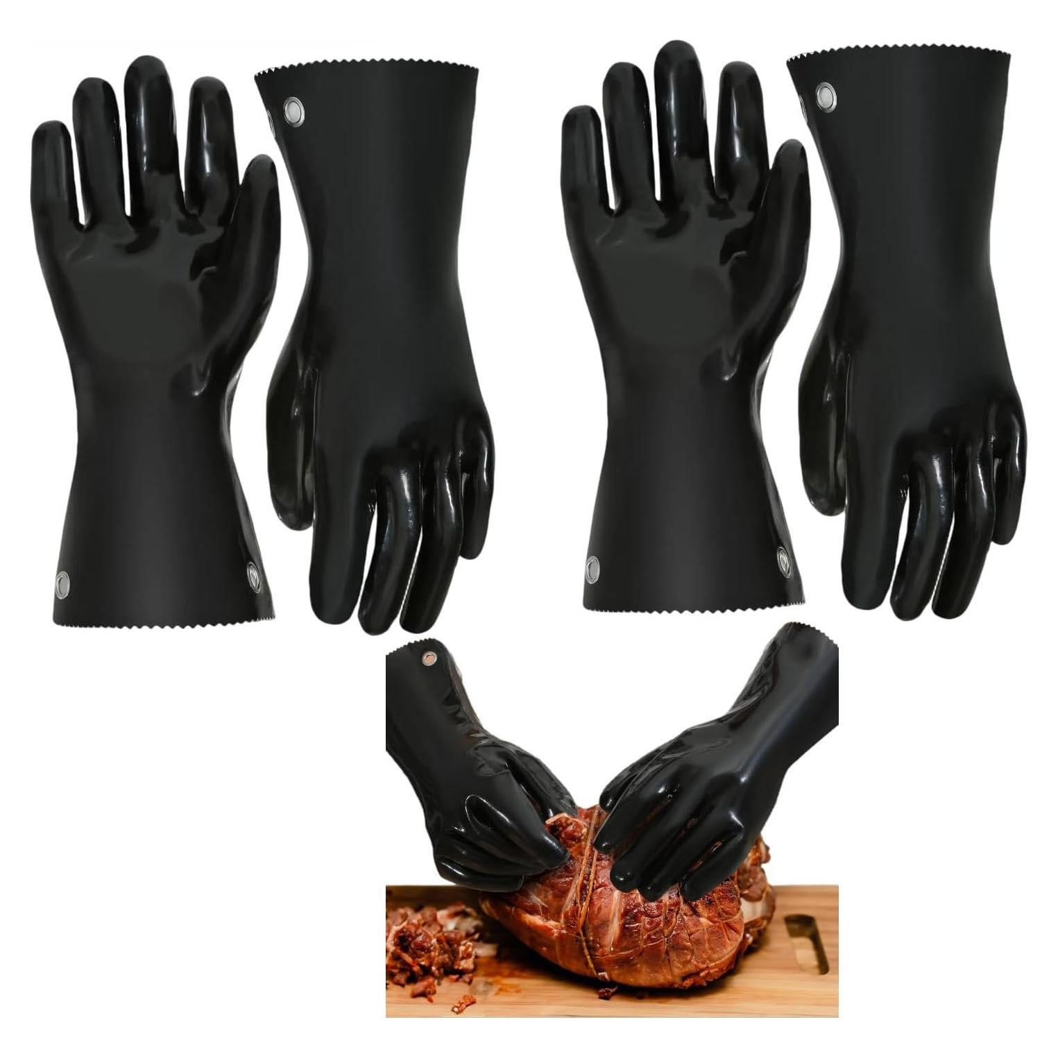 Guantes de BBQ Aislados Neopreno 2 Piezas Resistentes al Calor