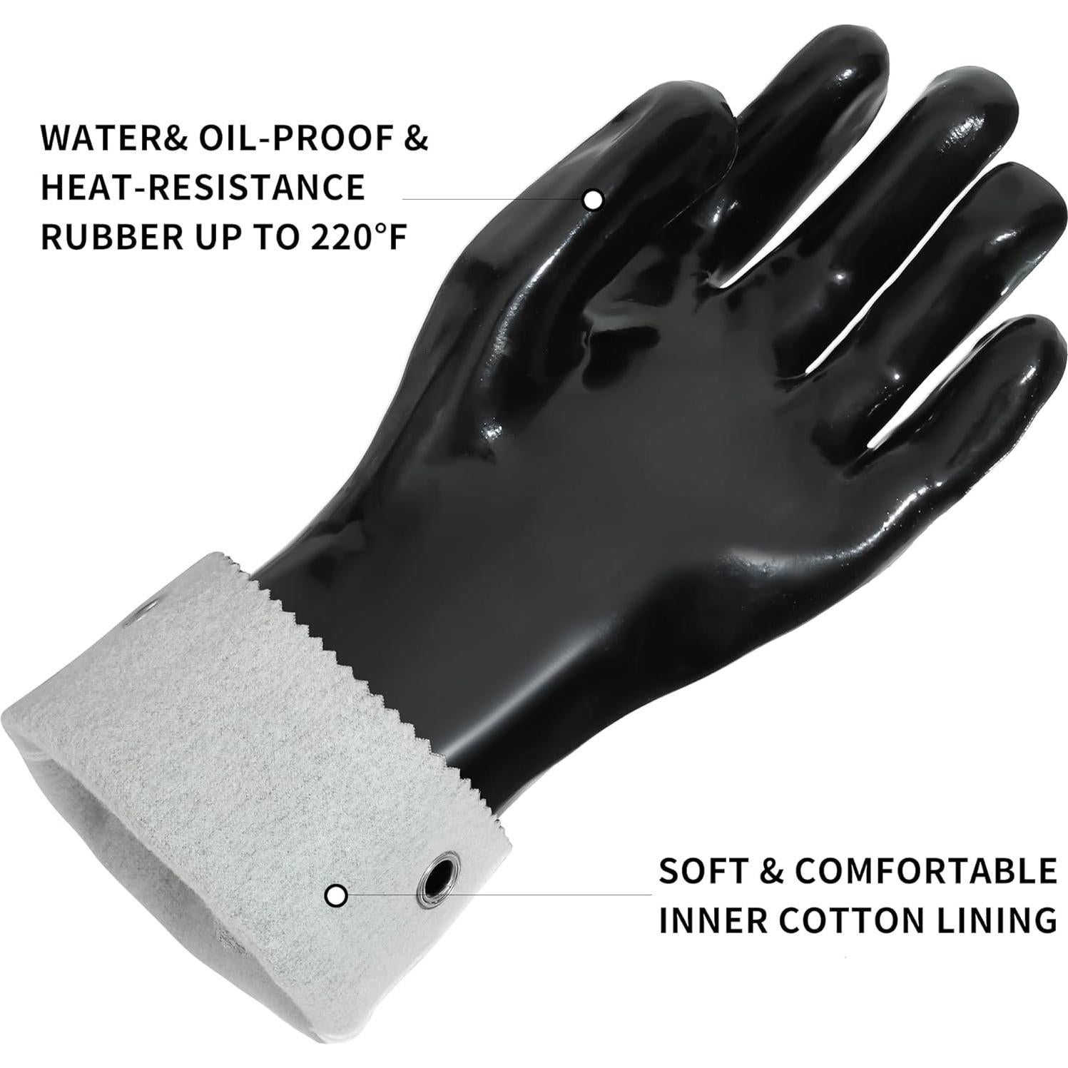 Guantes de BBQ Aislados Neopreno 2 Piezas Resistentes al Calor