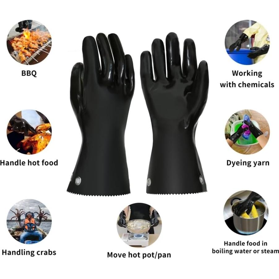 Guantes de BBQ Aislados Neopreno 2 Piezas Resistentes al Calor