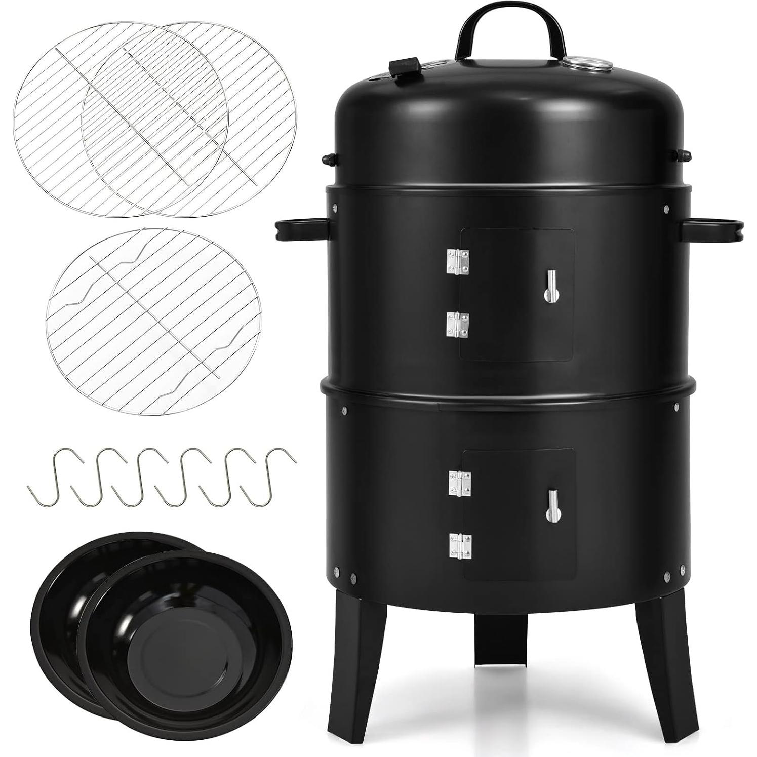 Parrilla Ahumadora Vertical Giantex 3 en 1 para Exterior