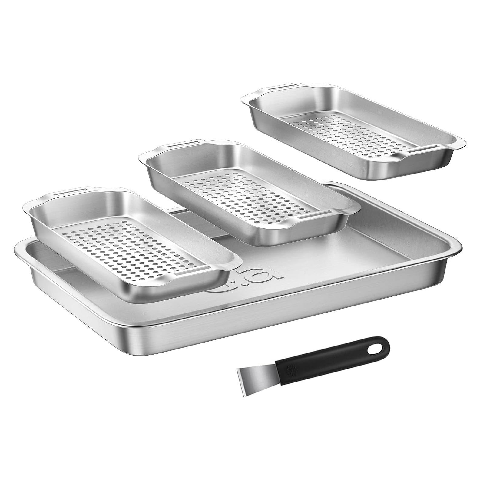 Juego de Cesta para Parrilla G.a HOMEFAVOR Acero Inoxidable 3 Piezas