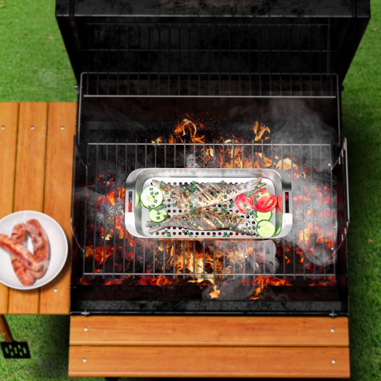 Juego de Cesta para Parrilla G.a HOMEFAVOR Acero Inoxidable 3 Piezas