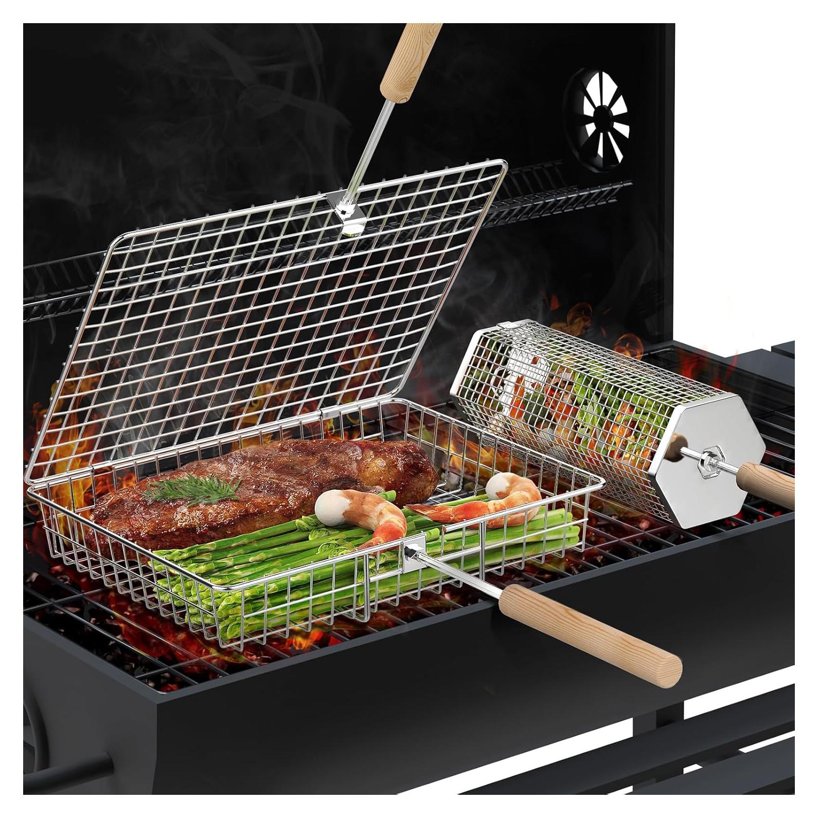 Juego de Cestas para Parrilla Ivtivfu Acero Inoxidable 304