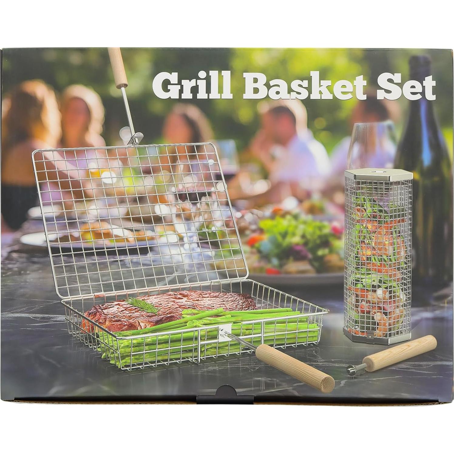 Juego de Cestas para Parrilla Ivtivfu Acero Inoxidable 304